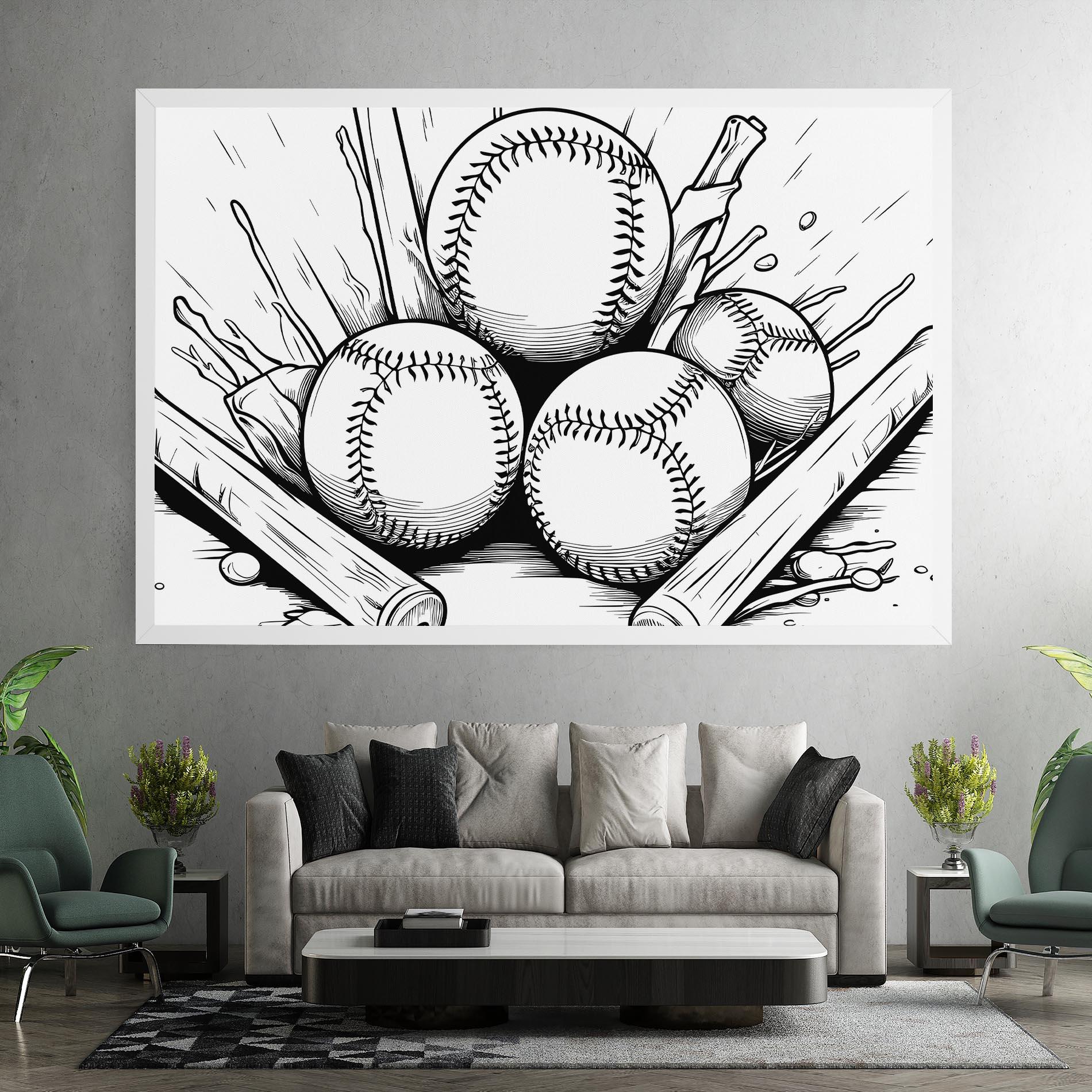 Tablou Canvas Big Baseball Ball mockup 7