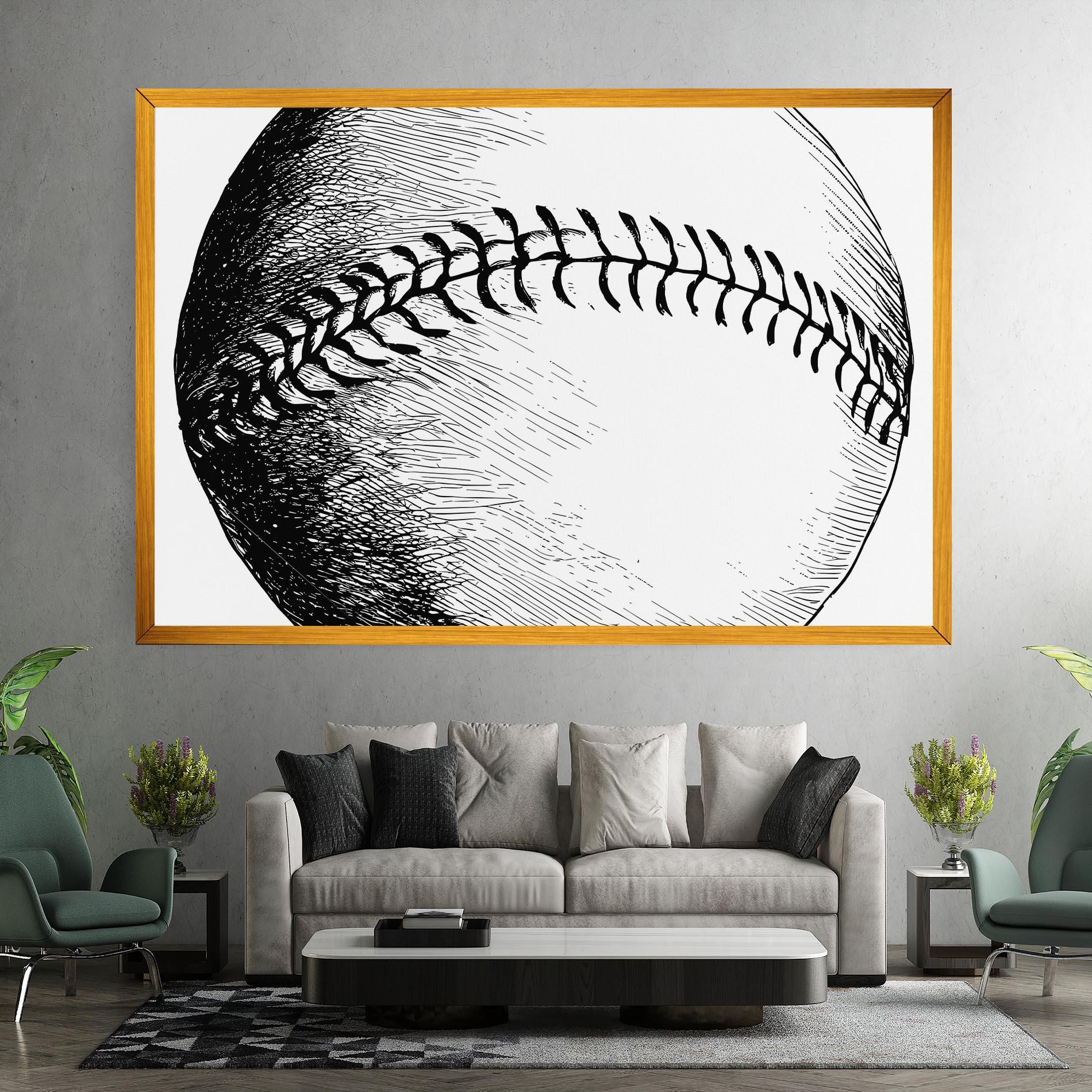 Tablou Canvas Baseball Black Line mockup 7