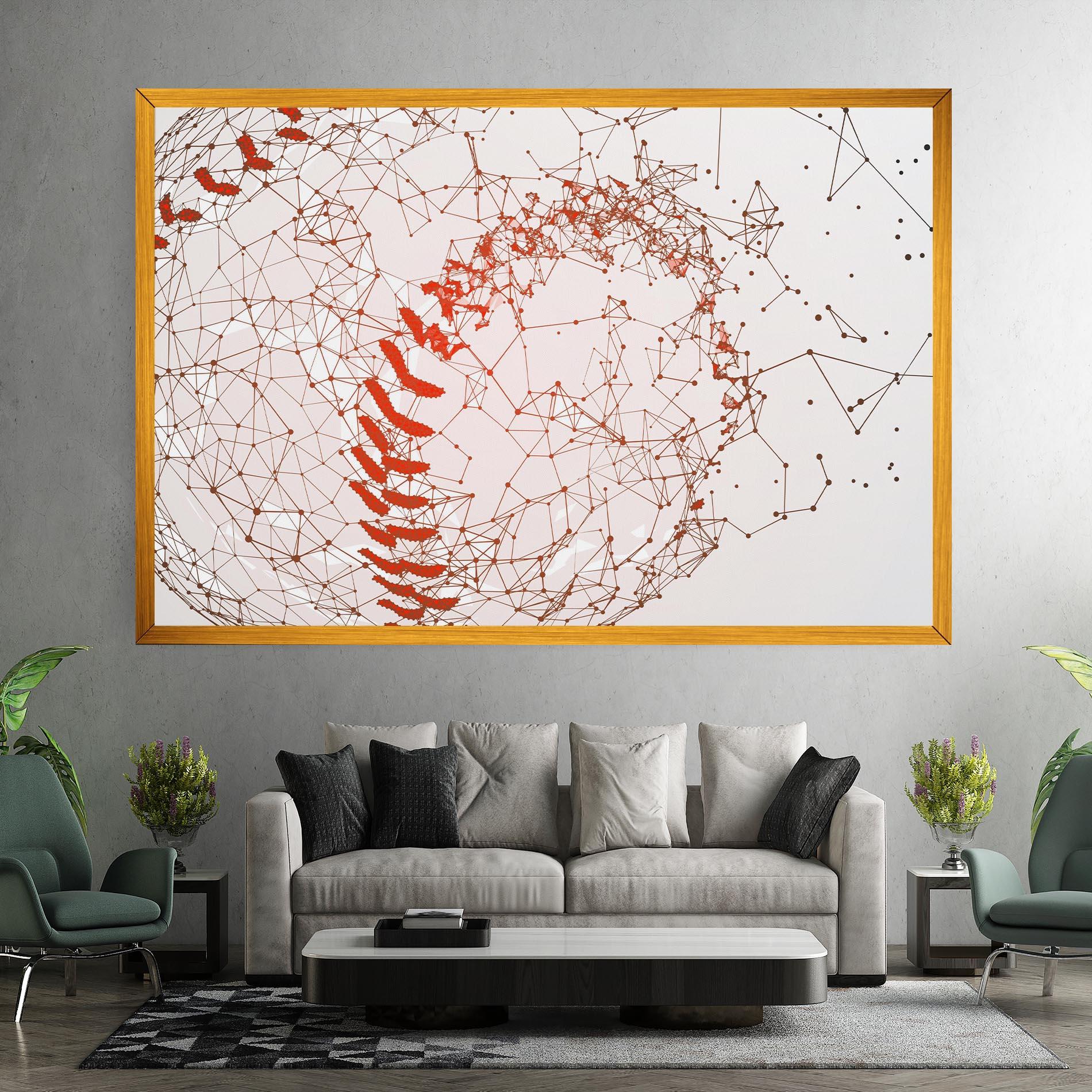 Tablou Canvas Baseball Line Art mockup 7