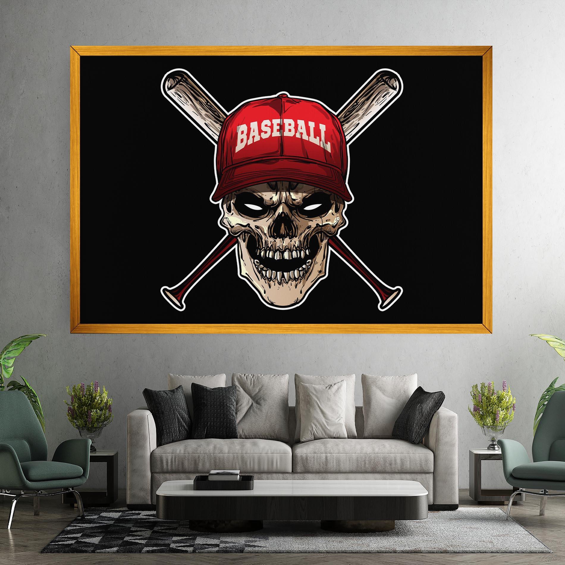 Tablou Canvas Baseball Skull mockup 7