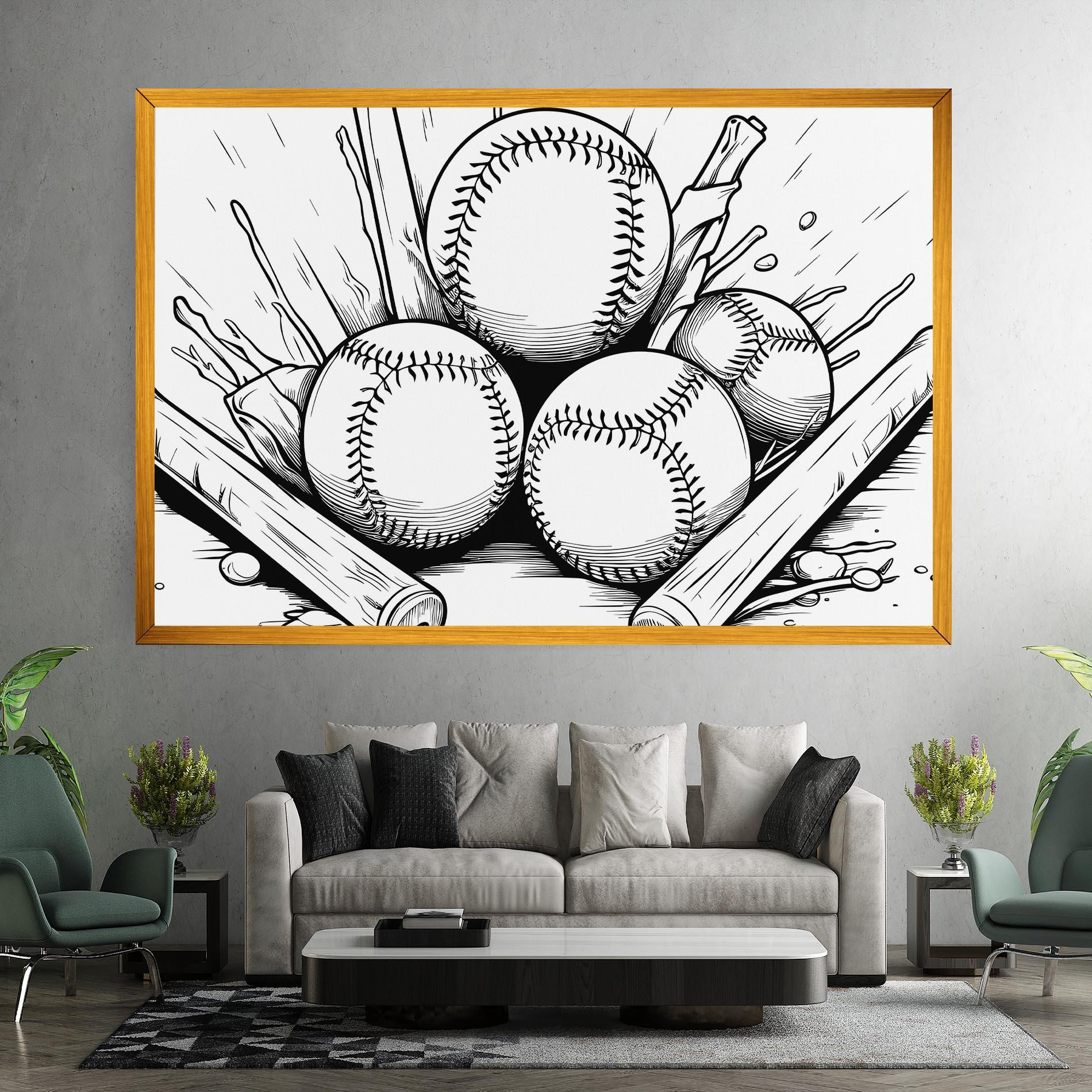 Tablou Canvas Big Baseball Ball mockup 7