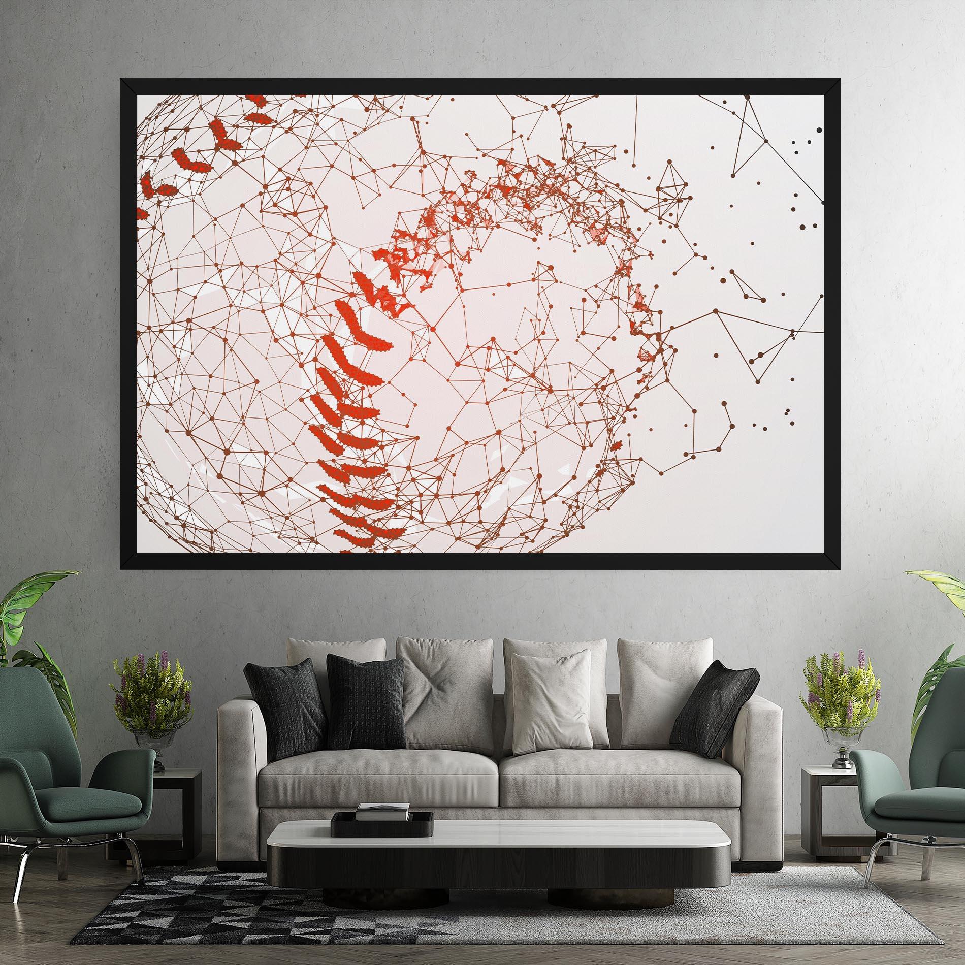 Tablou Canvas Baseball Line Art mockup 7