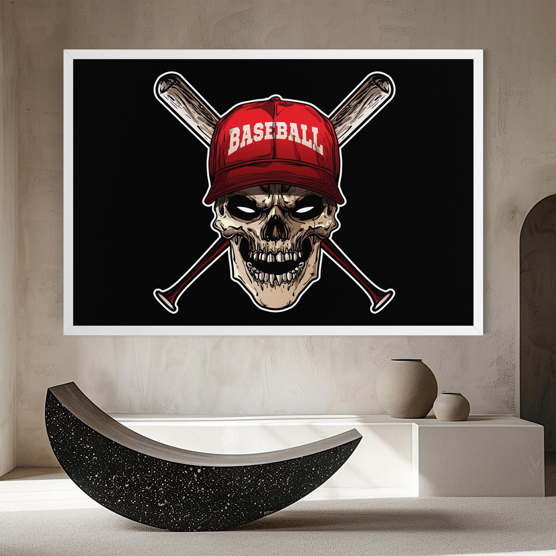 Tablou Canvas Baseball Skull mockup 8