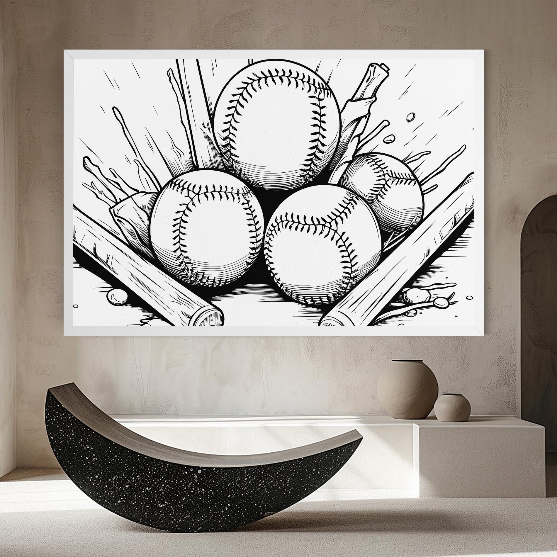 Tablou Canvas Big Baseball Ball mockup 8