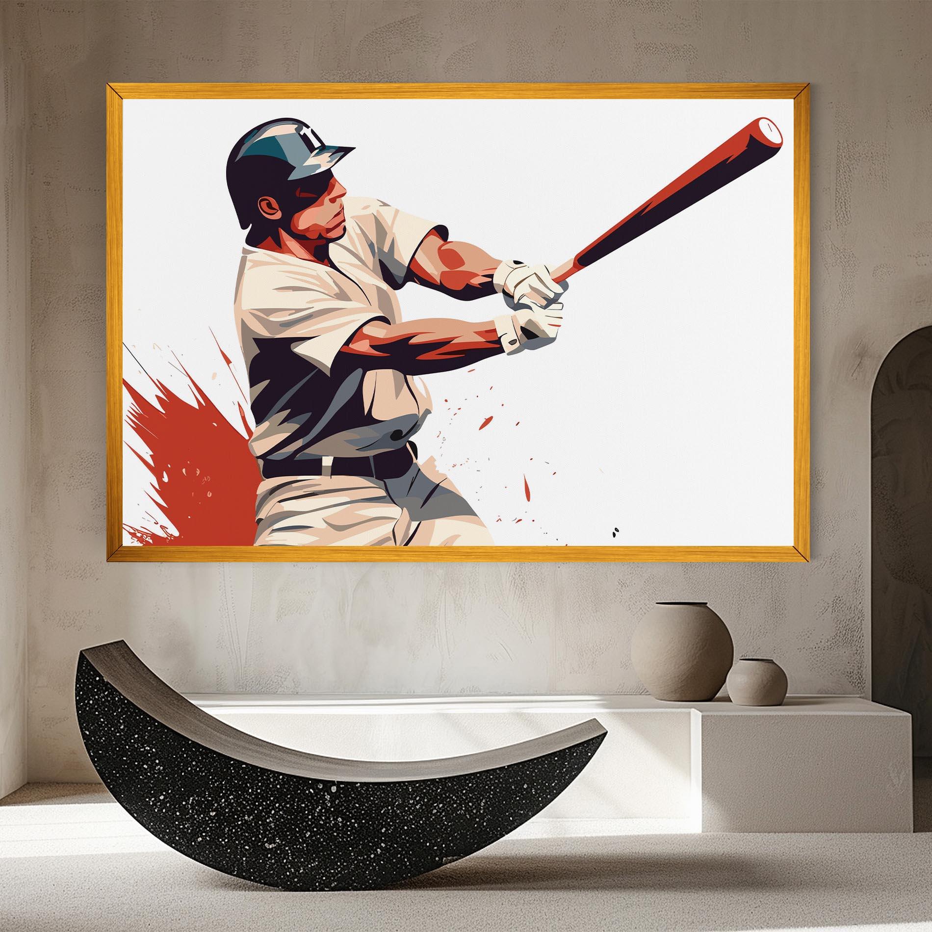 Tablou Canvas Baseball Red Art mockup 8