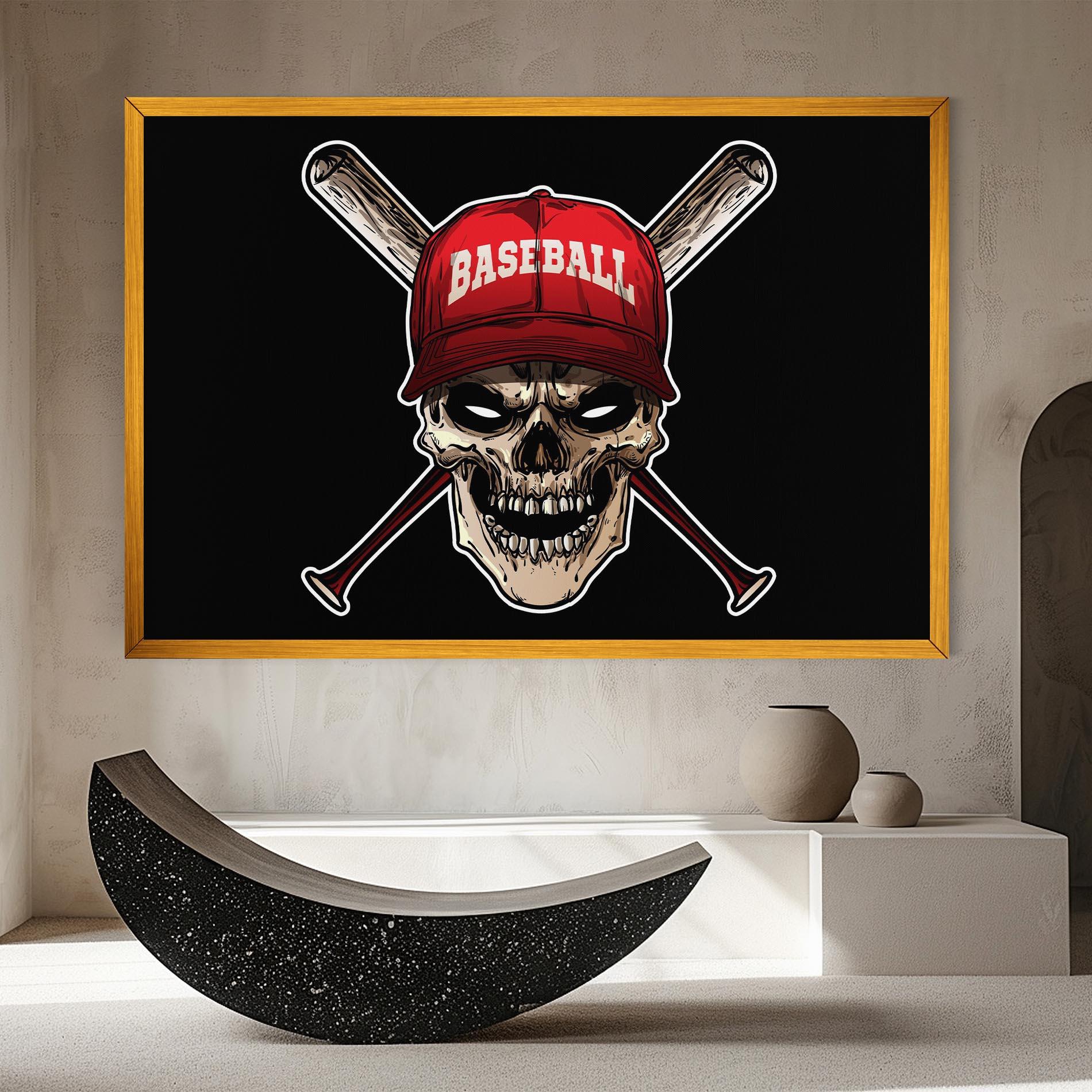 Tablou Canvas Baseball Skull mockup 8
