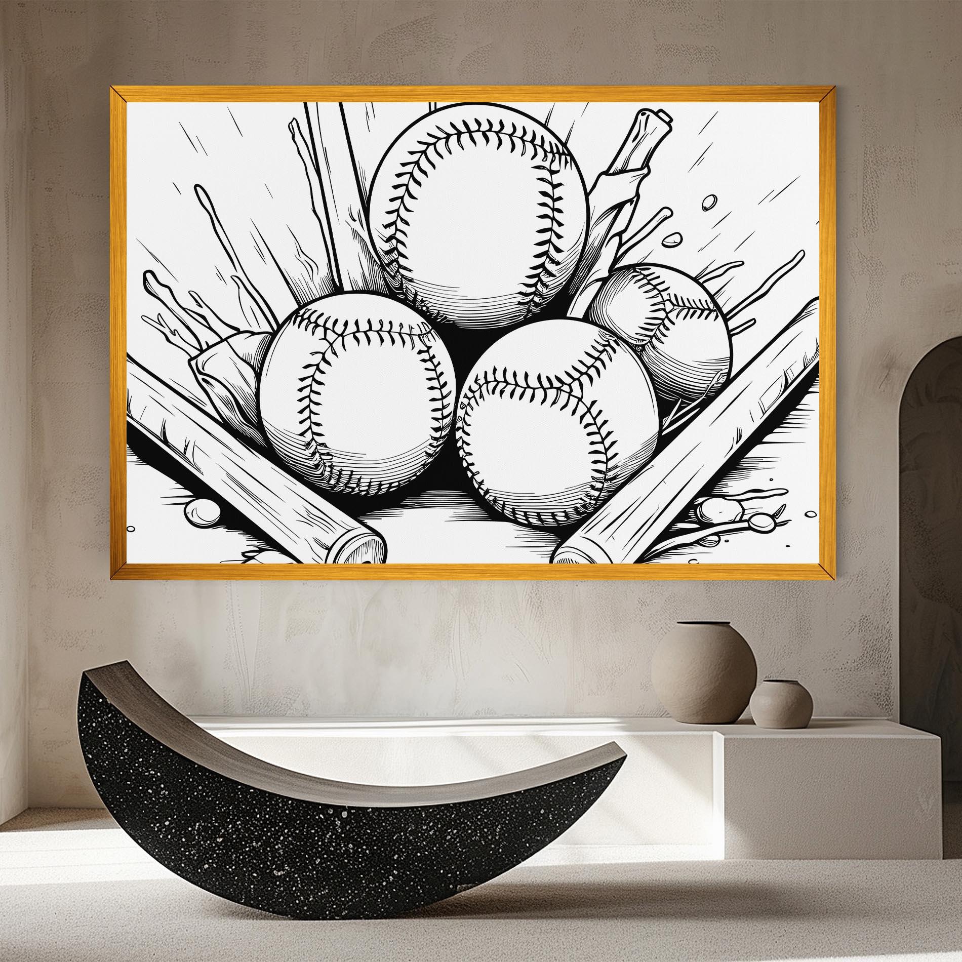 Tablou Canvas Big Baseball Ball mockup 8