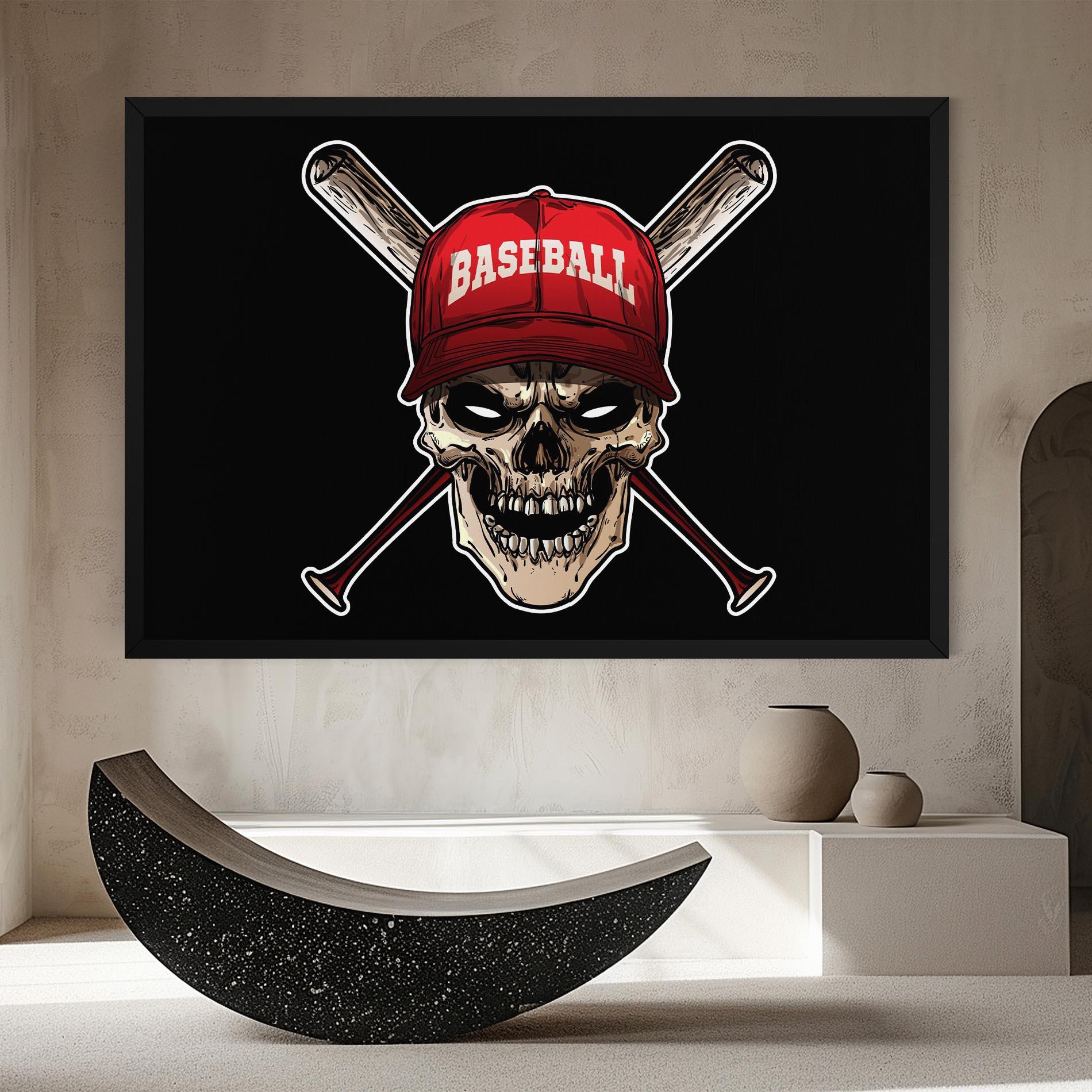 Tablou Canvas Baseball Skull mockup 8