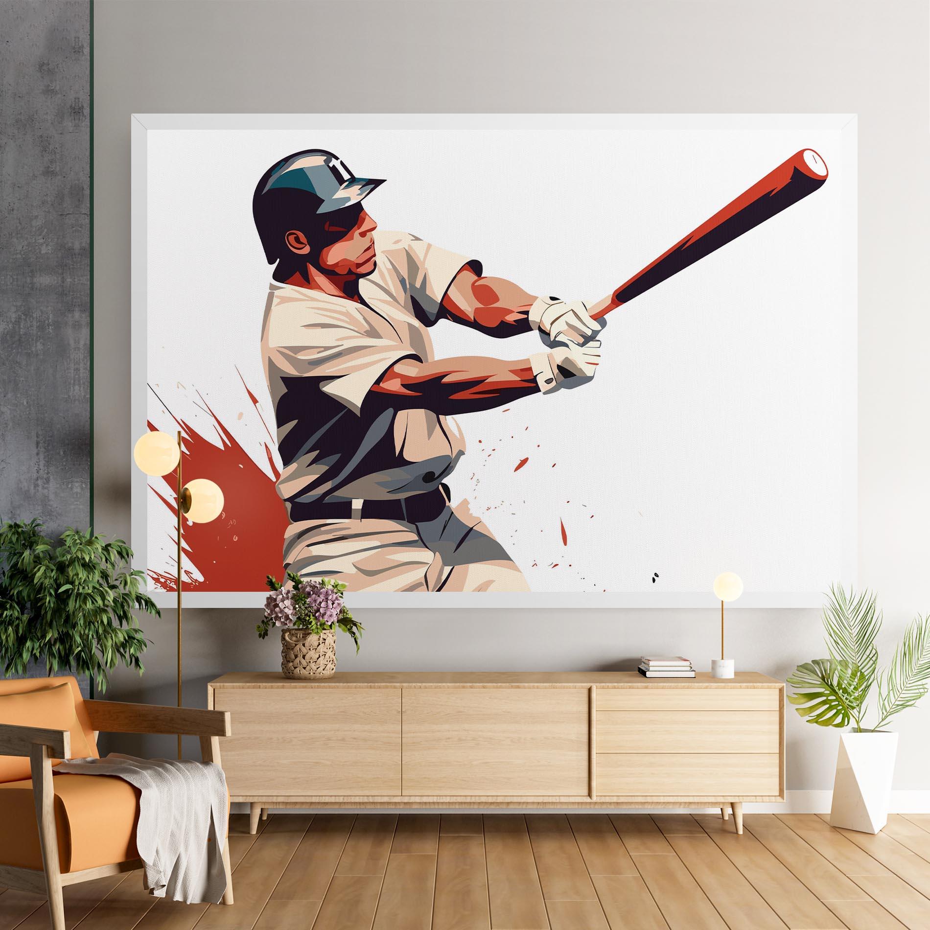 Tablou Canvas Baseball Red Art mockup 9