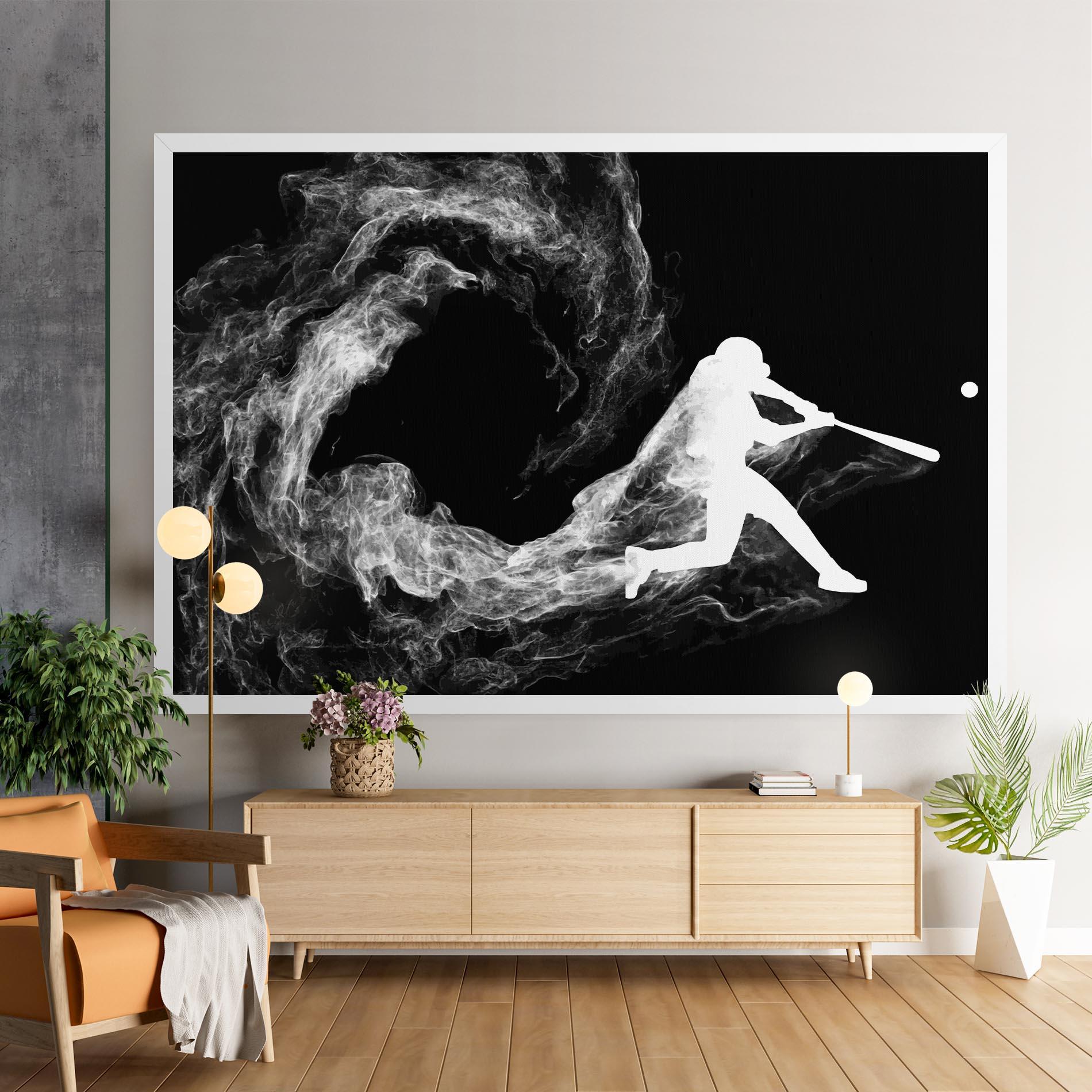 Tablou Canvas Baseball Smoke mockup 9