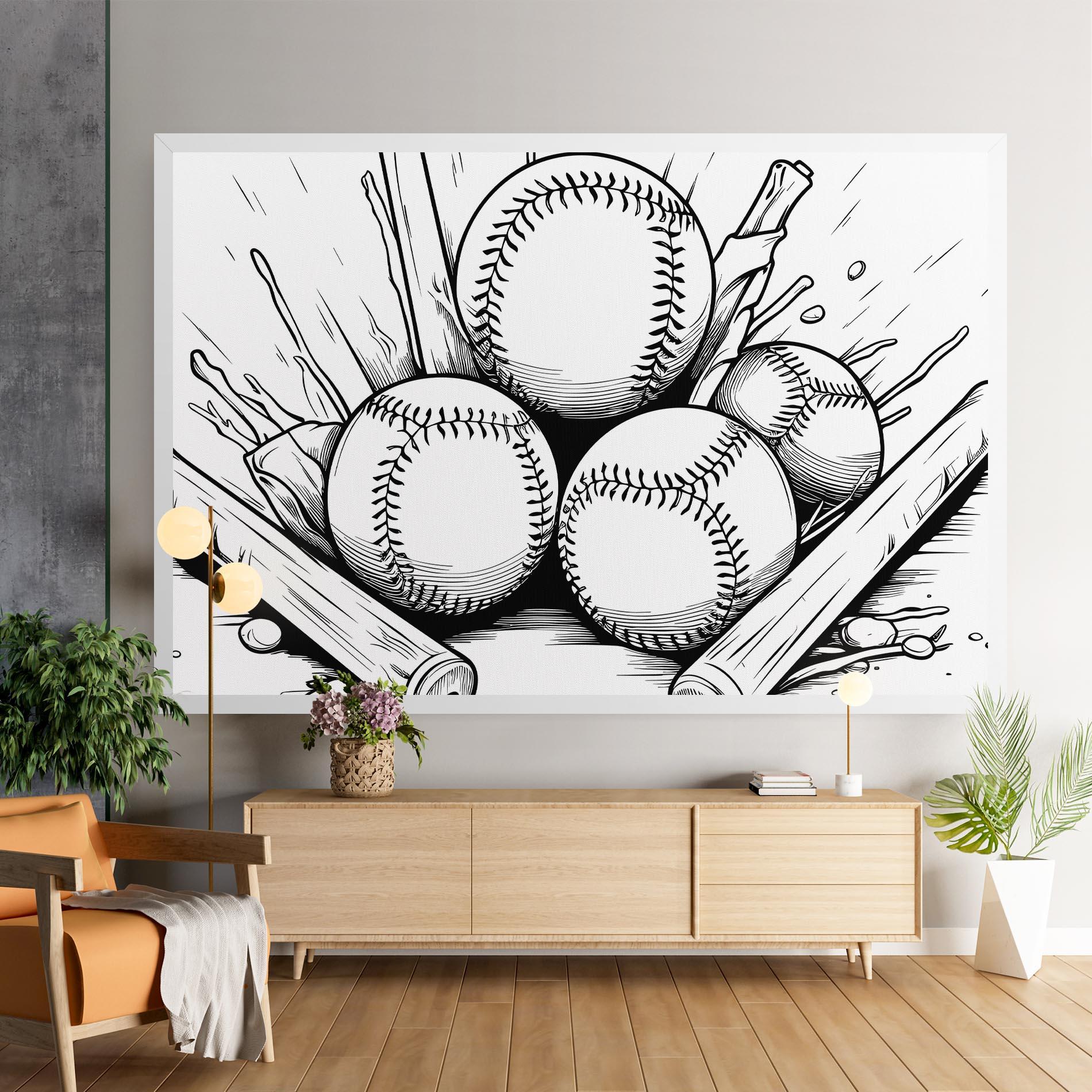 Tablou Canvas Big Baseball Ball mockup 9