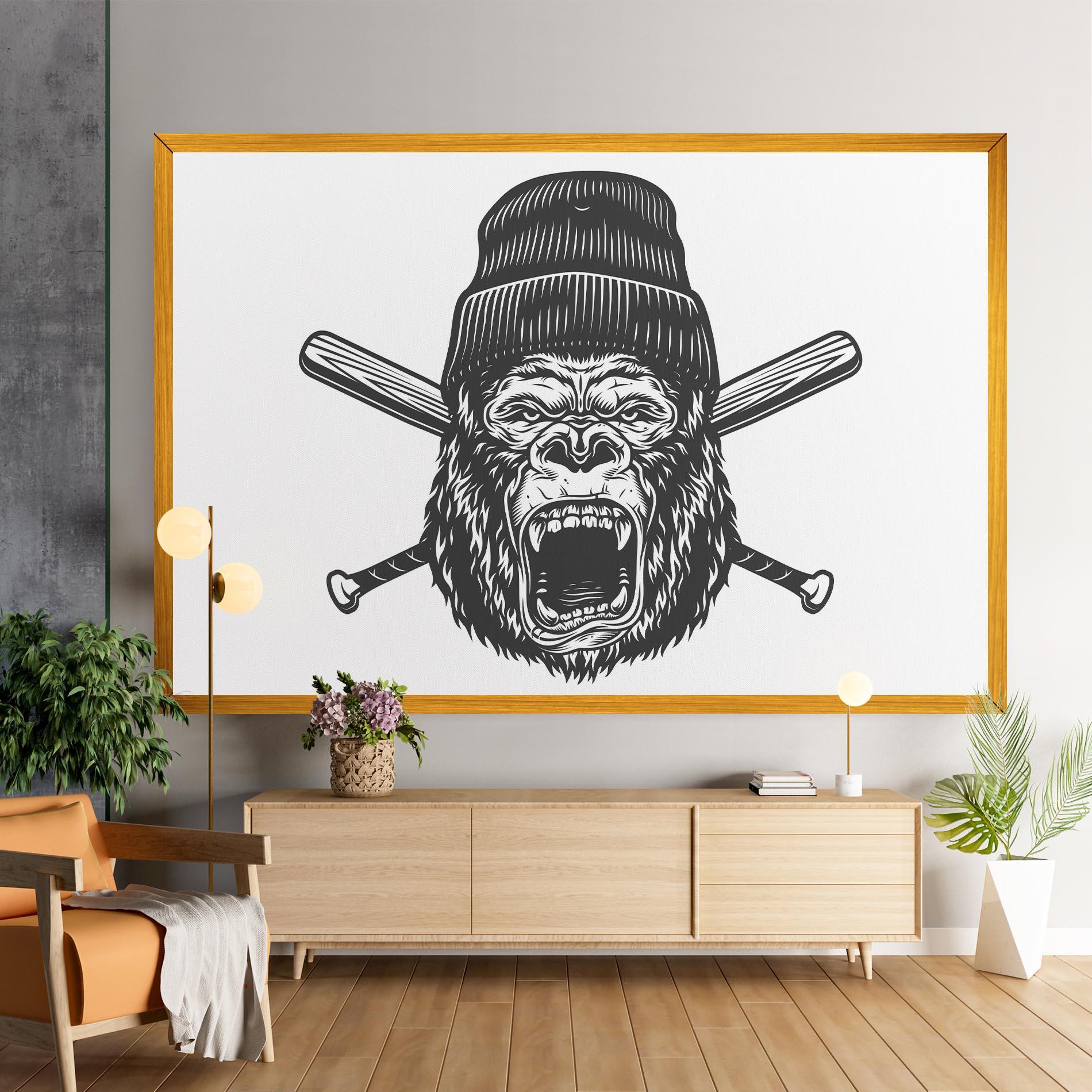 Tablou Canvas Baseball Gorilla mockup 9