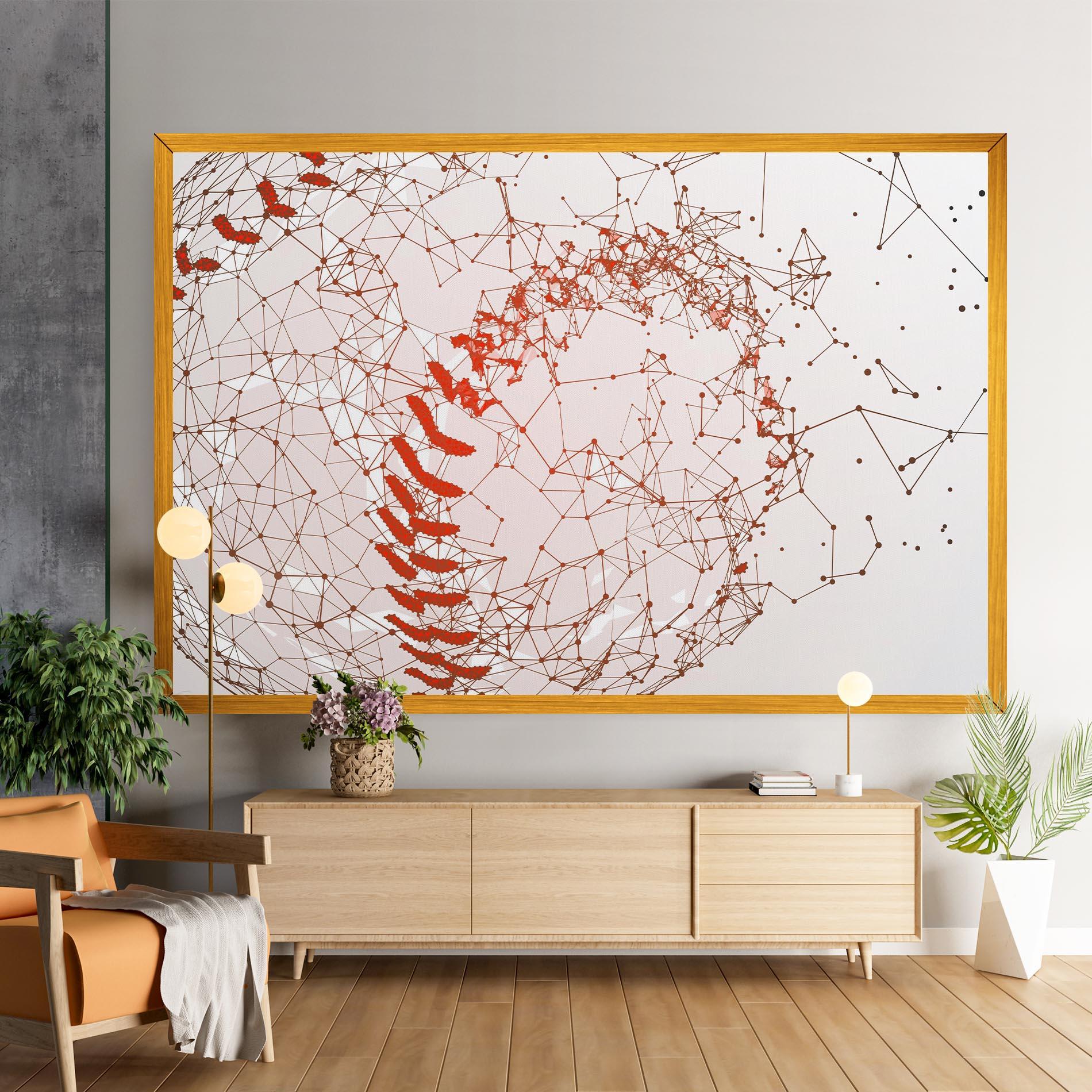 Tablou Canvas Baseball Line Art mockup 9