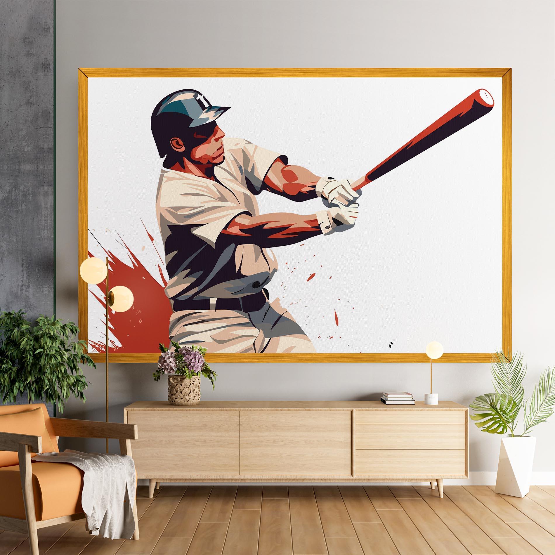 Tablou Canvas Baseball Red Art mockup 9
