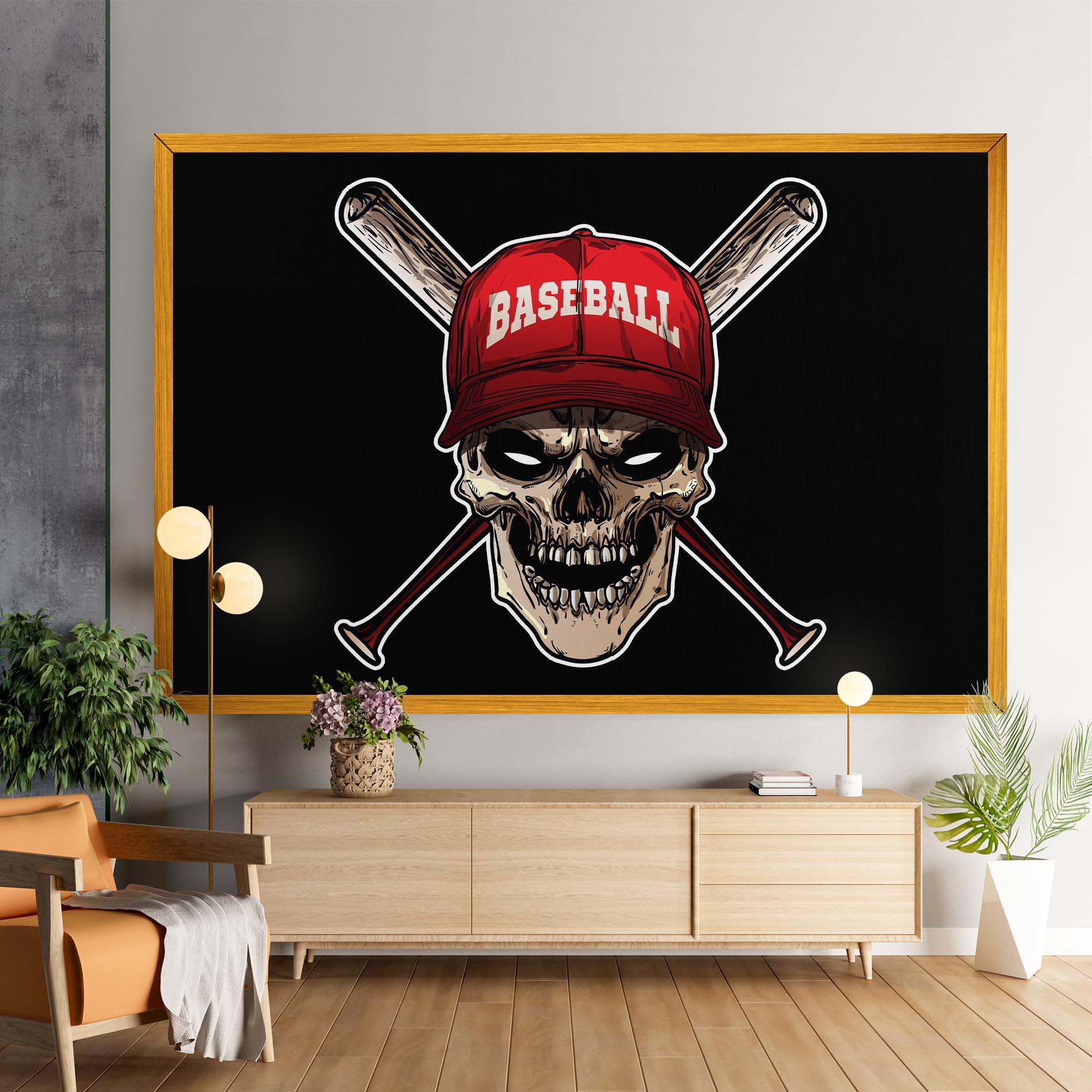 Tablou Canvas Baseball Skull mockup 9