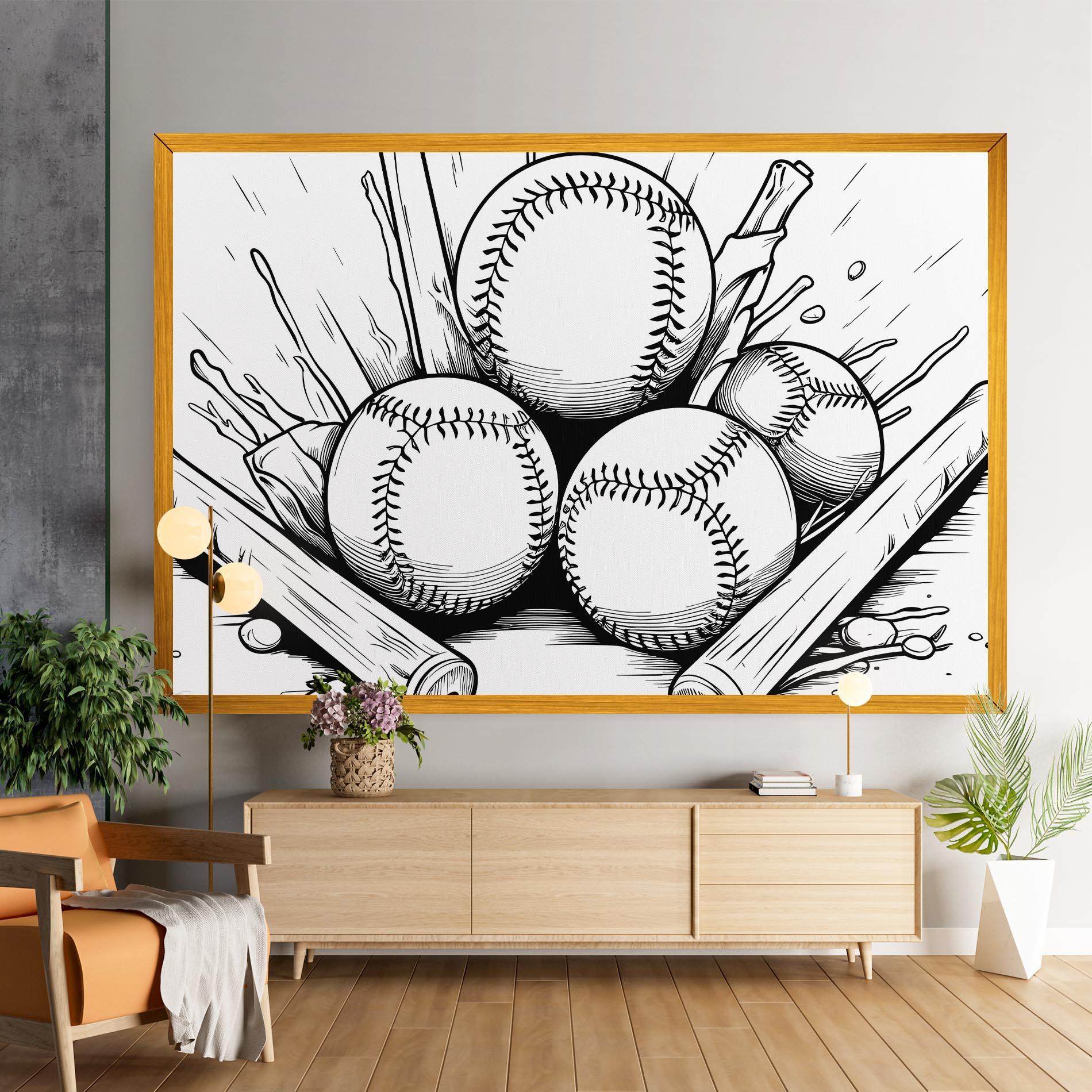 Tablou Canvas Big Baseball Ball mockup 9