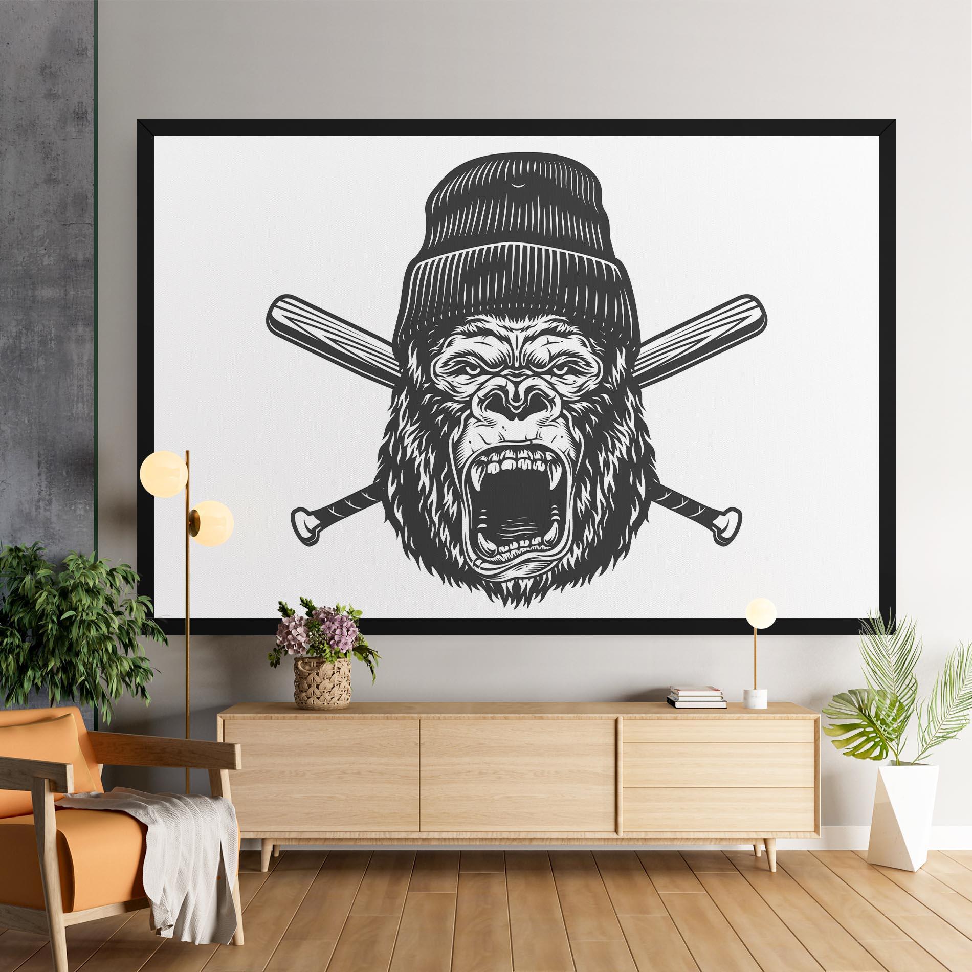 Tablou Canvas Baseball Gorilla mockup 9