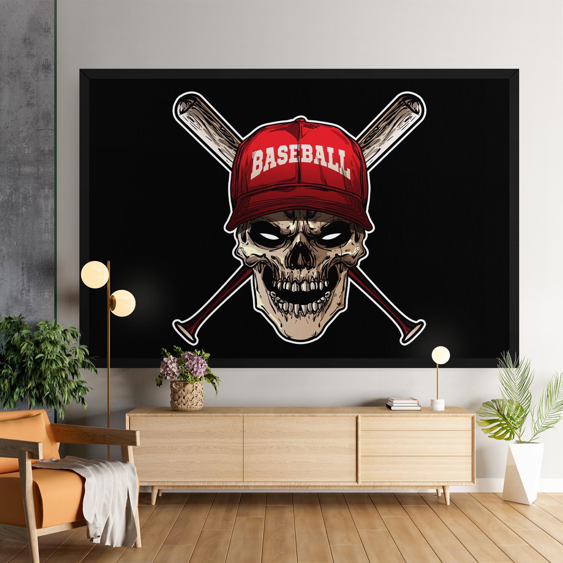 Tablou Canvas Baseball Skull mockup 9