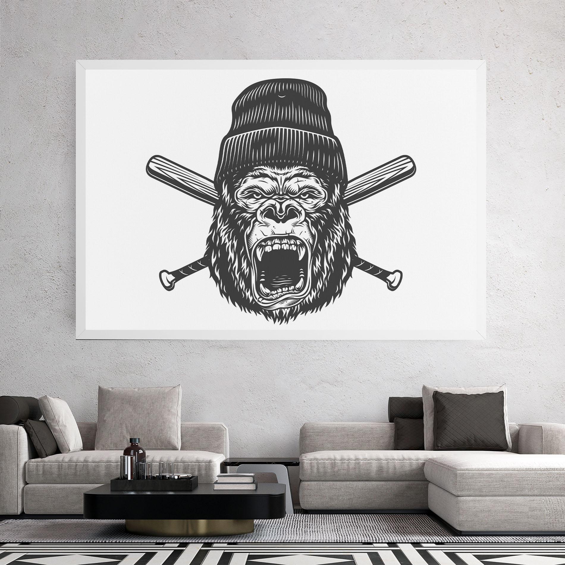 Tablou Canvas Baseball Gorilla mockup 2