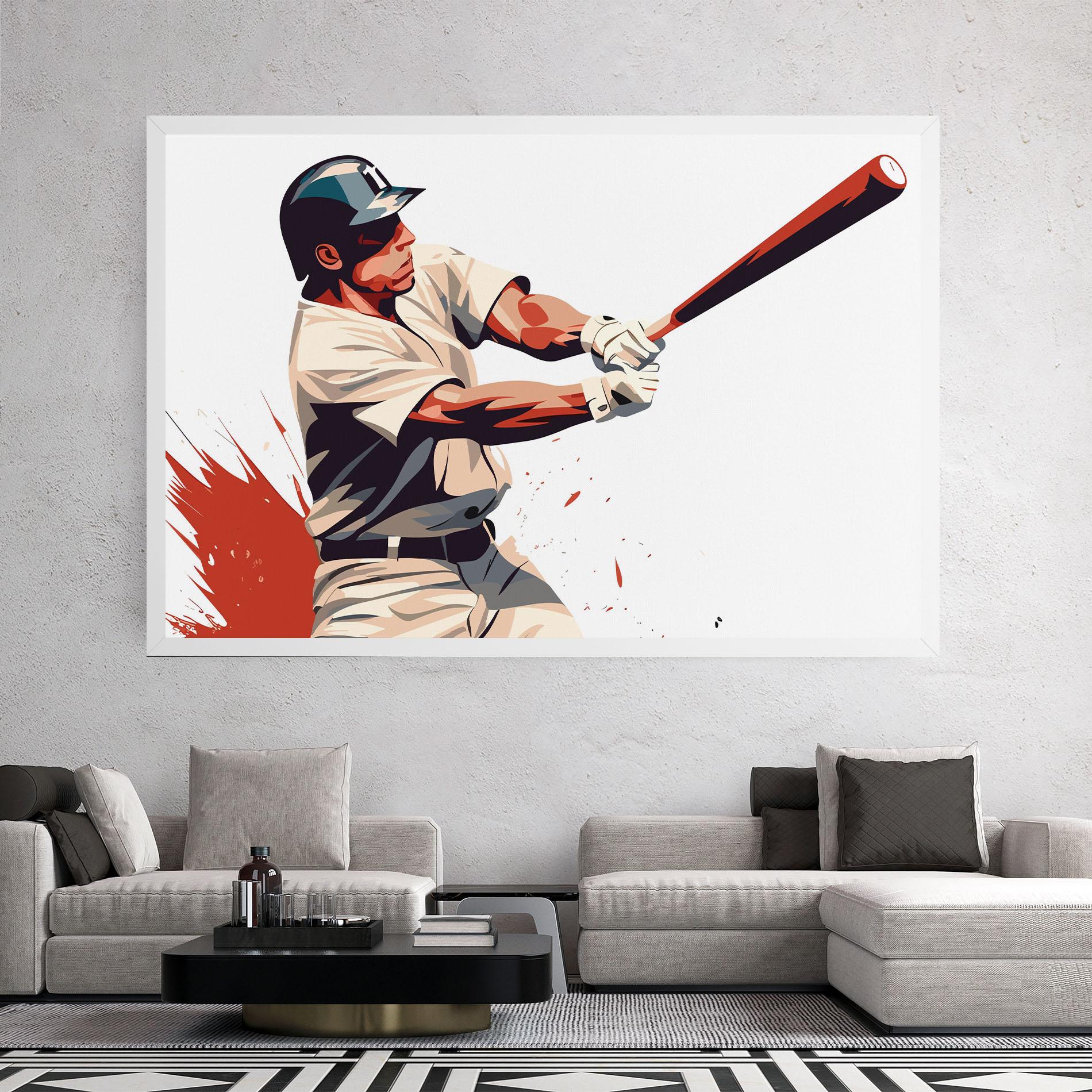 Tablou Canvas Baseball Red Art mockup 2