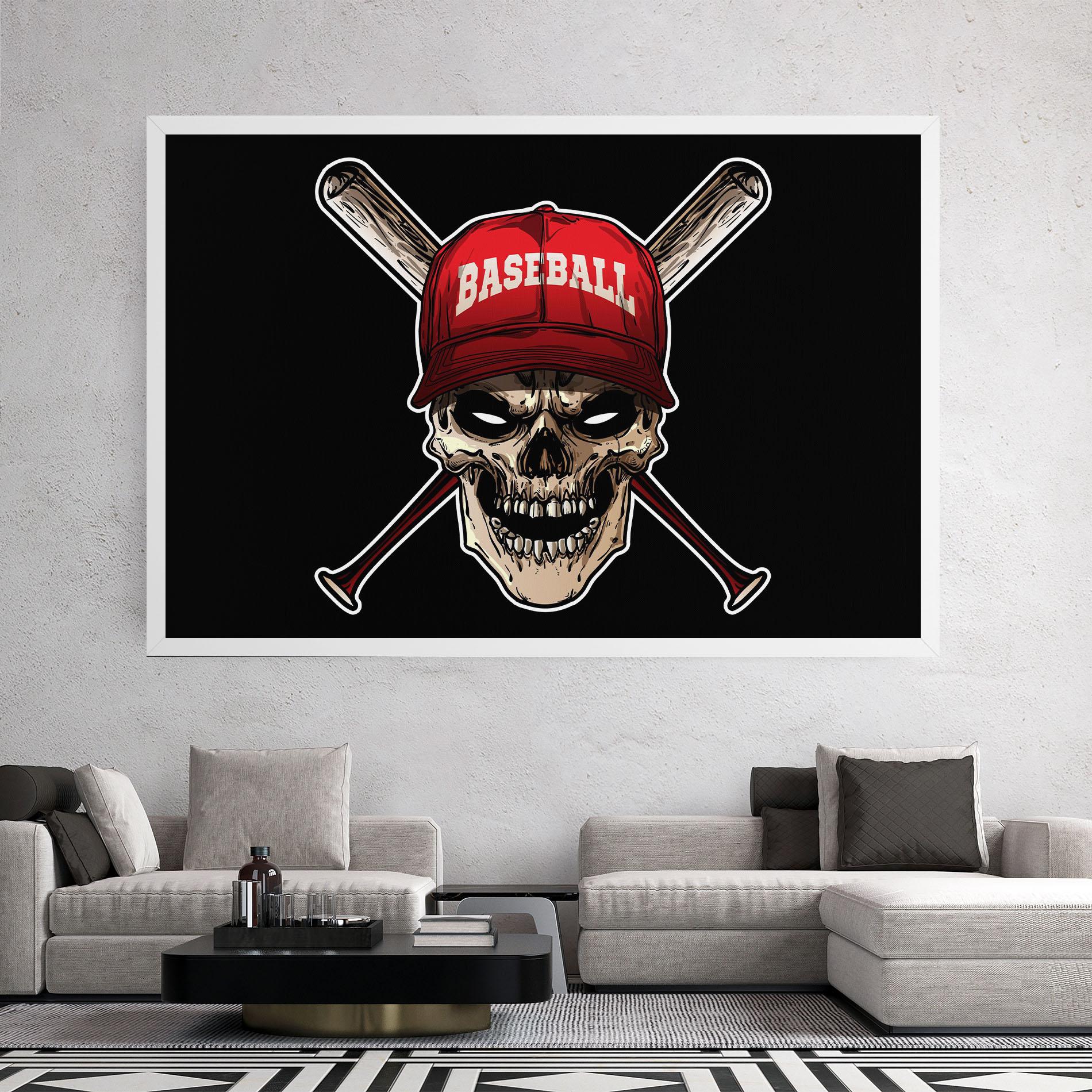 Tablou Canvas Baseball Skull mockup 2