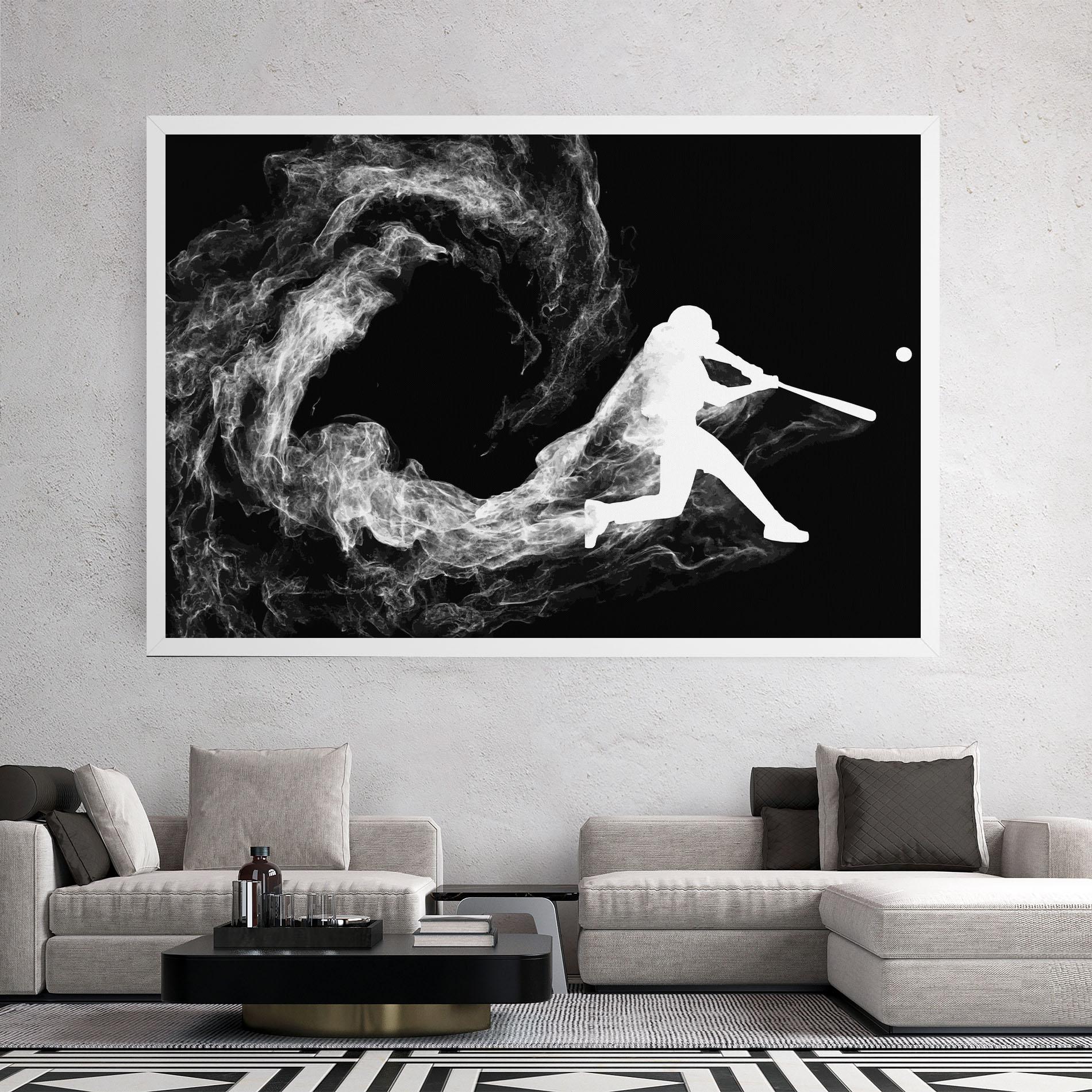 Tablou Canvas Baseball Smoke mockup 2