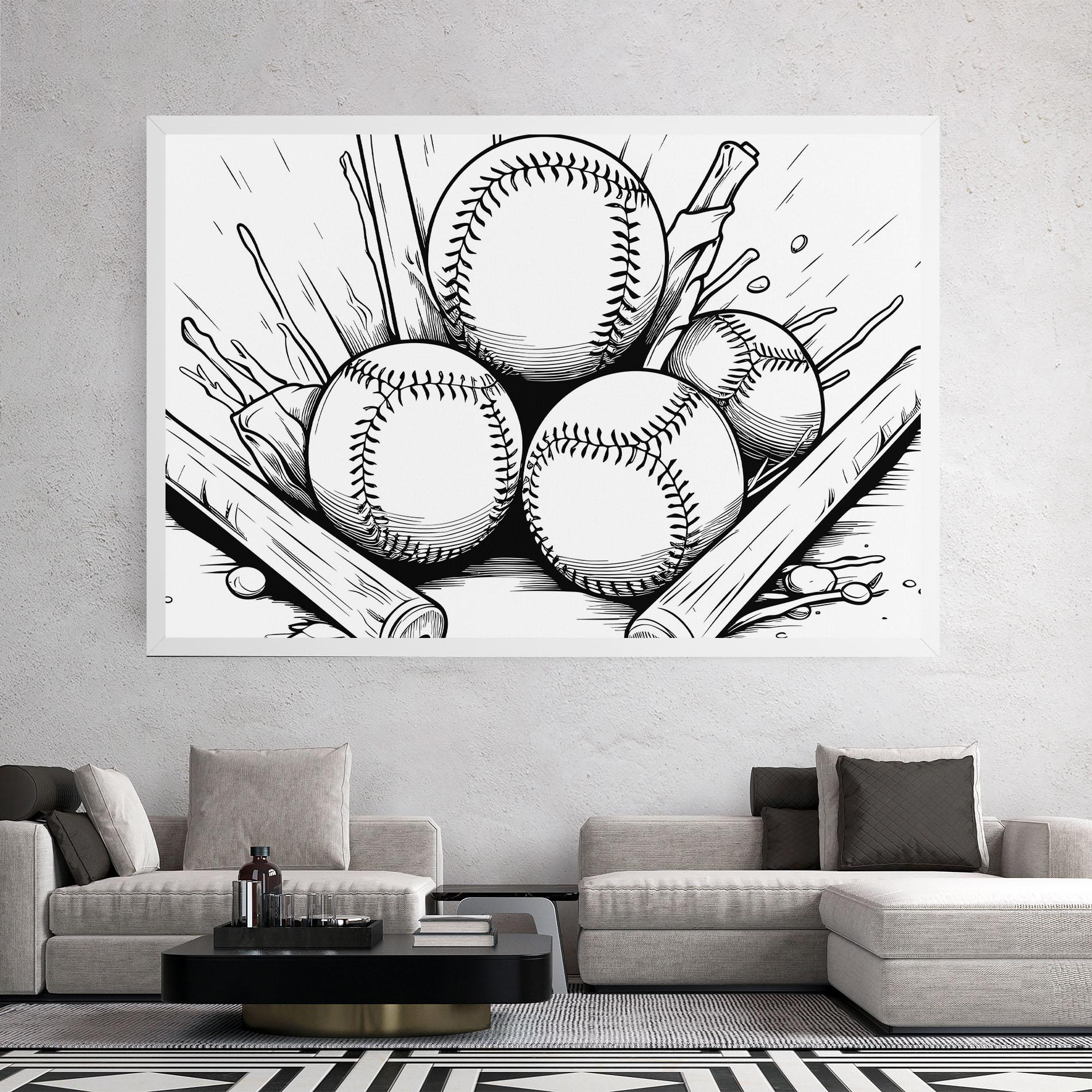 Tablou Canvas Big Baseball Ball mockup 2