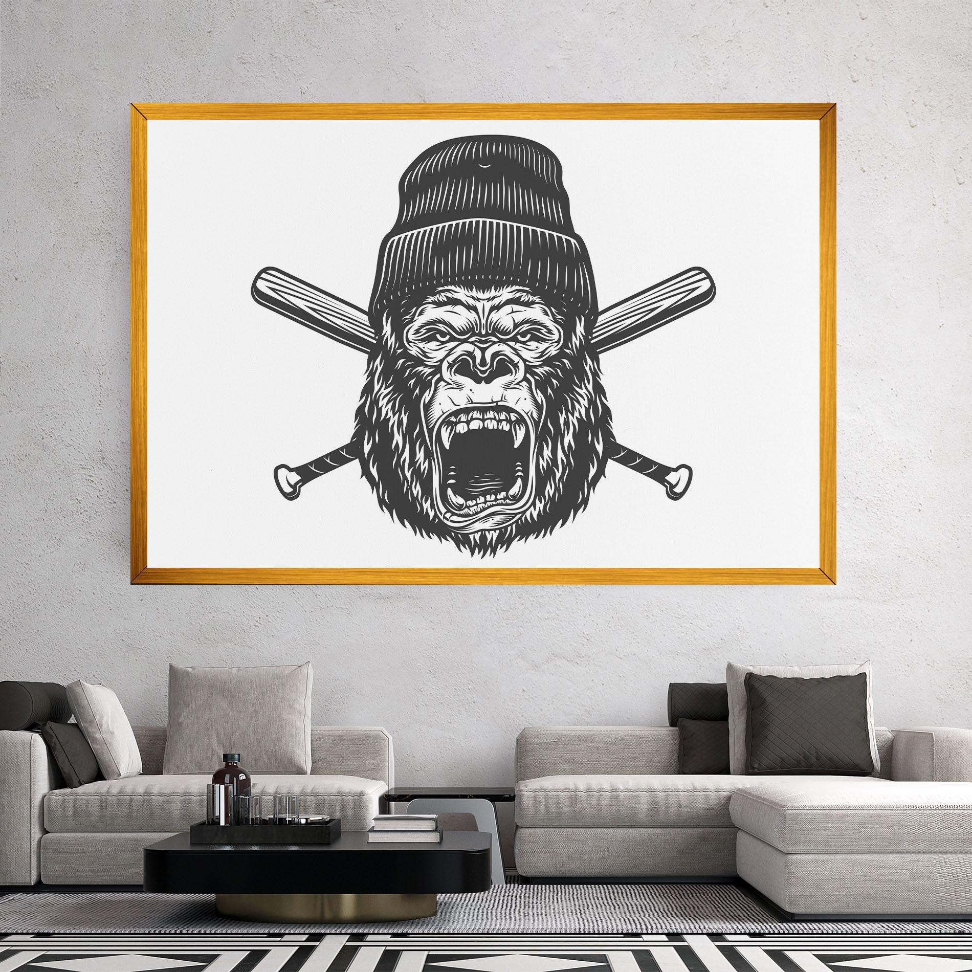 Tablou Canvas Baseball Gorilla mockup 2
