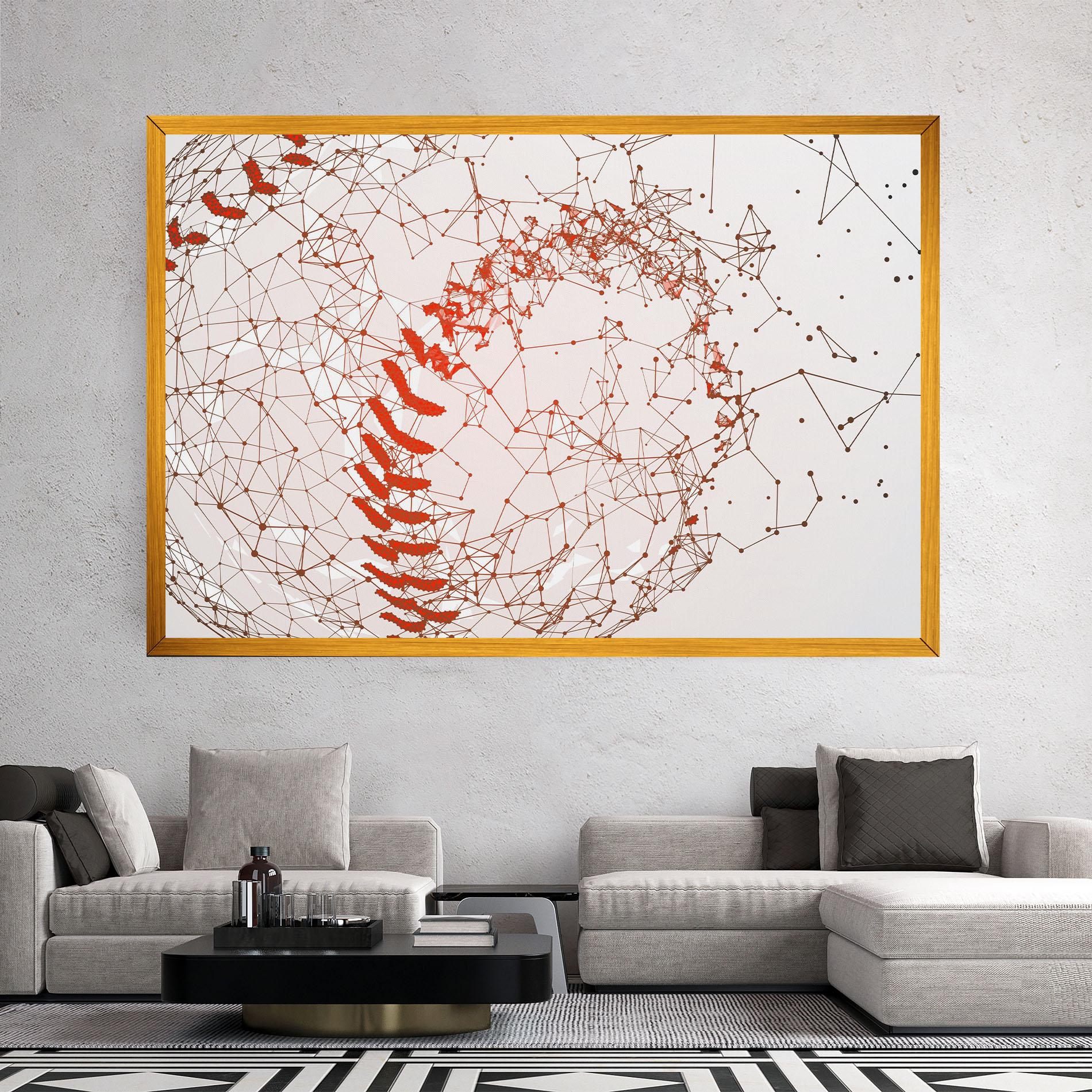 Tablou Canvas Baseball Line Art mockup 2