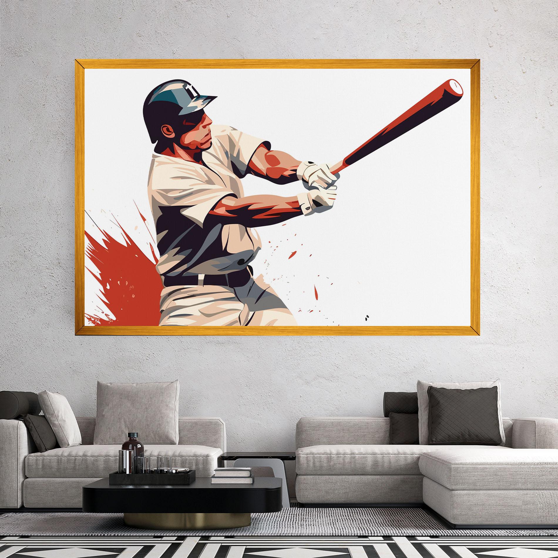 Tablou Canvas Baseball Red Art mockup 2