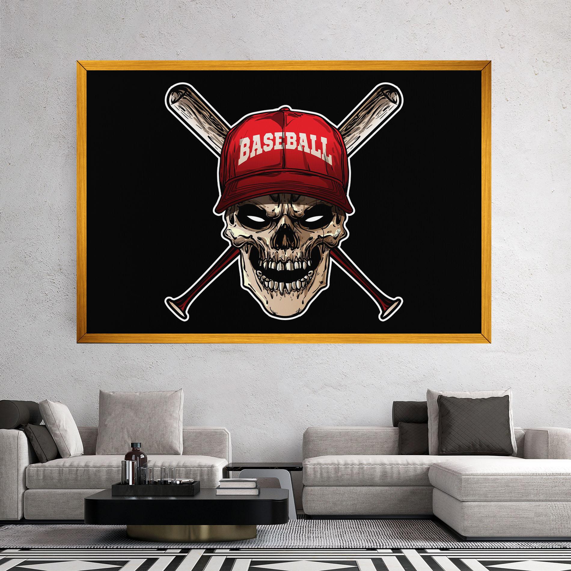 Tablou Canvas Baseball Skull mockup 2