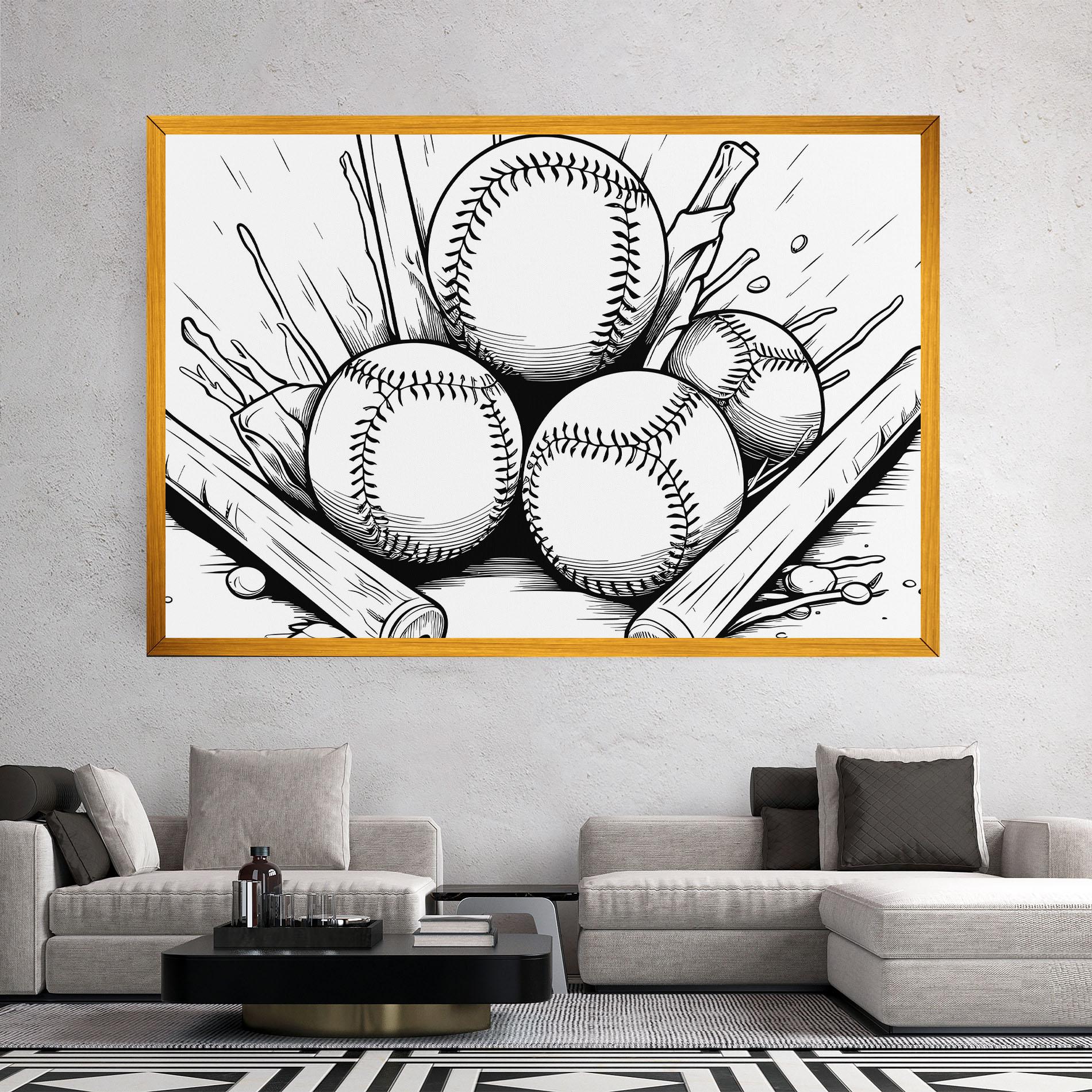 Tablou Canvas Big Baseball Ball mockup 2