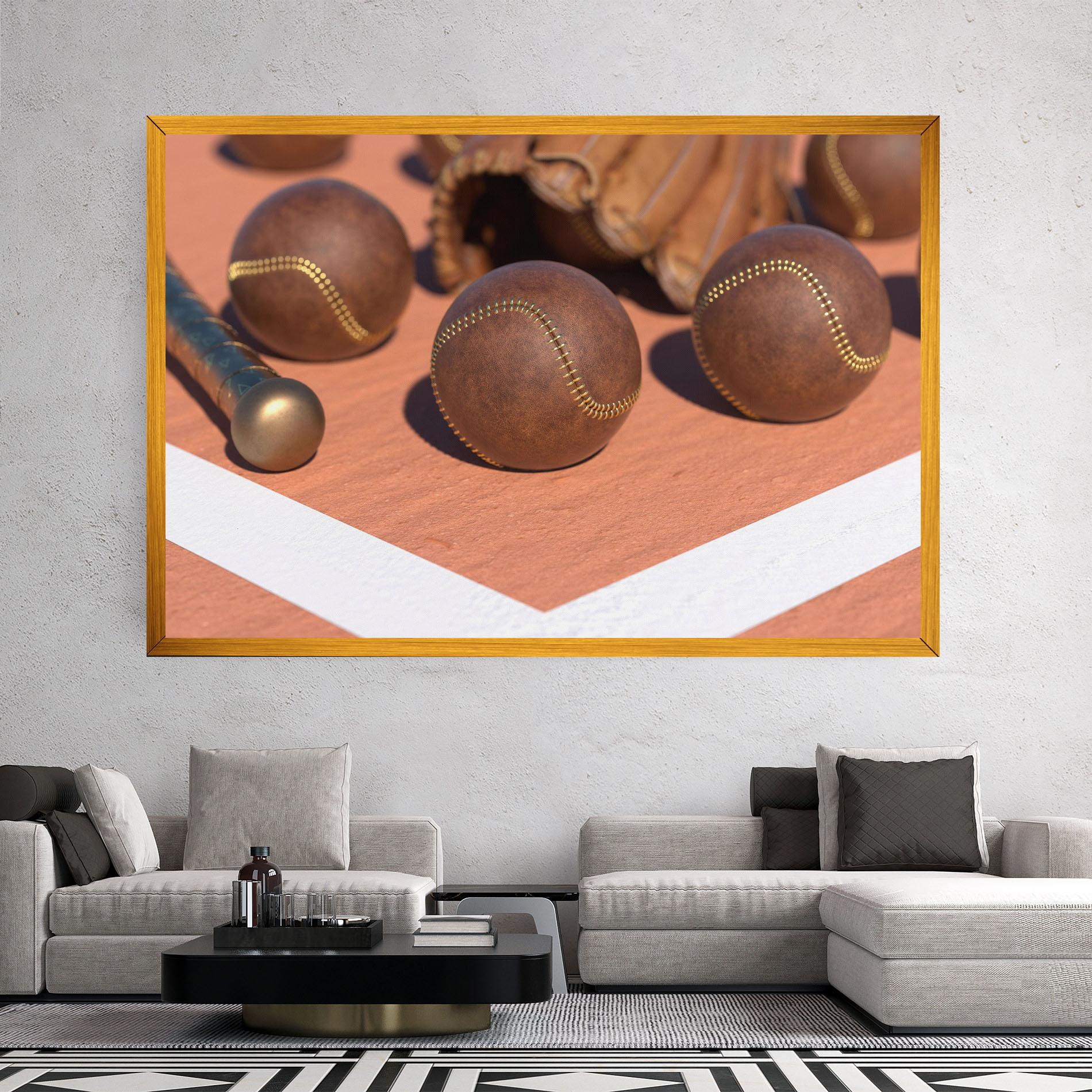 Tablou Canvas Brown Baseball Ball mockup 2