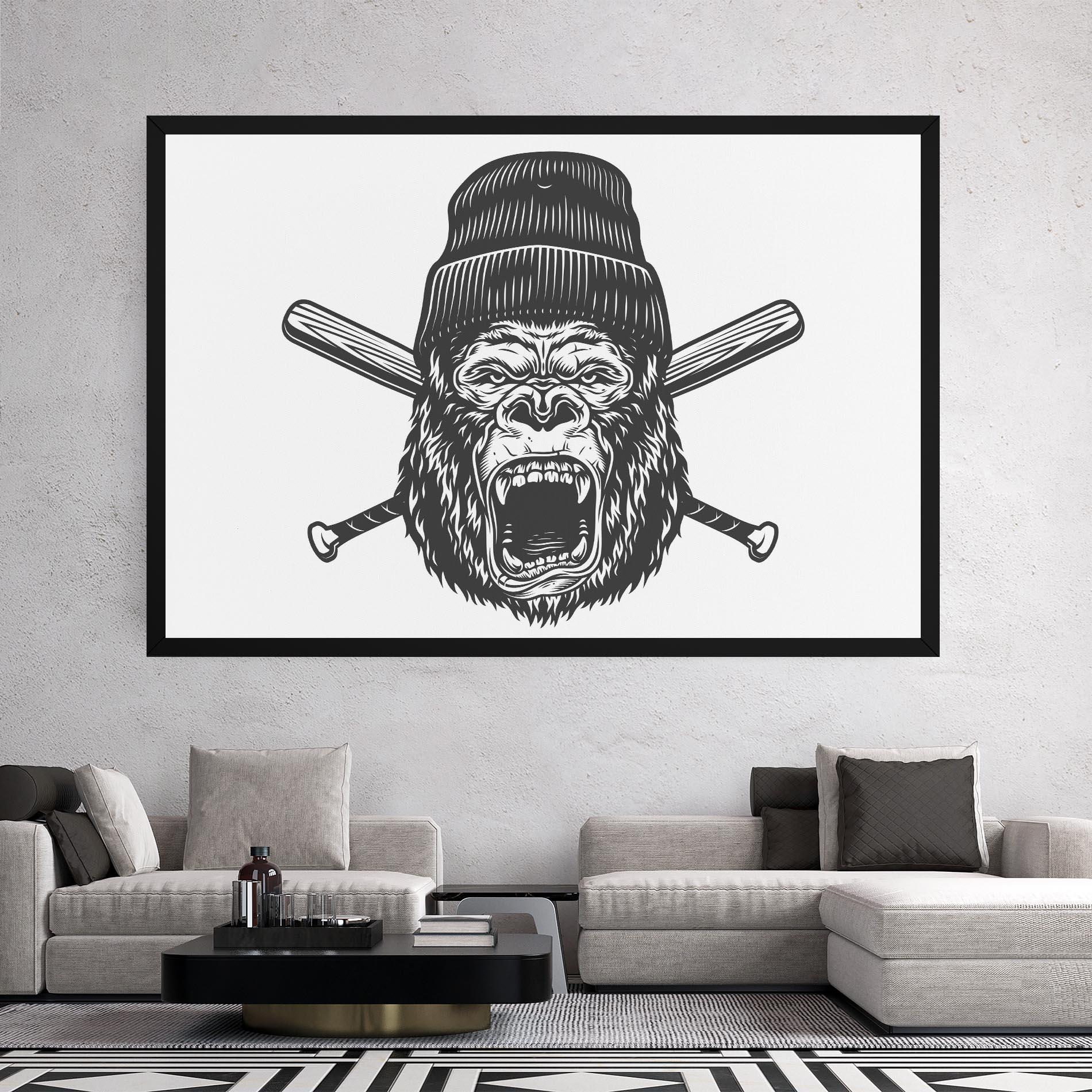 Tablou Canvas Baseball Gorilla mockup 2