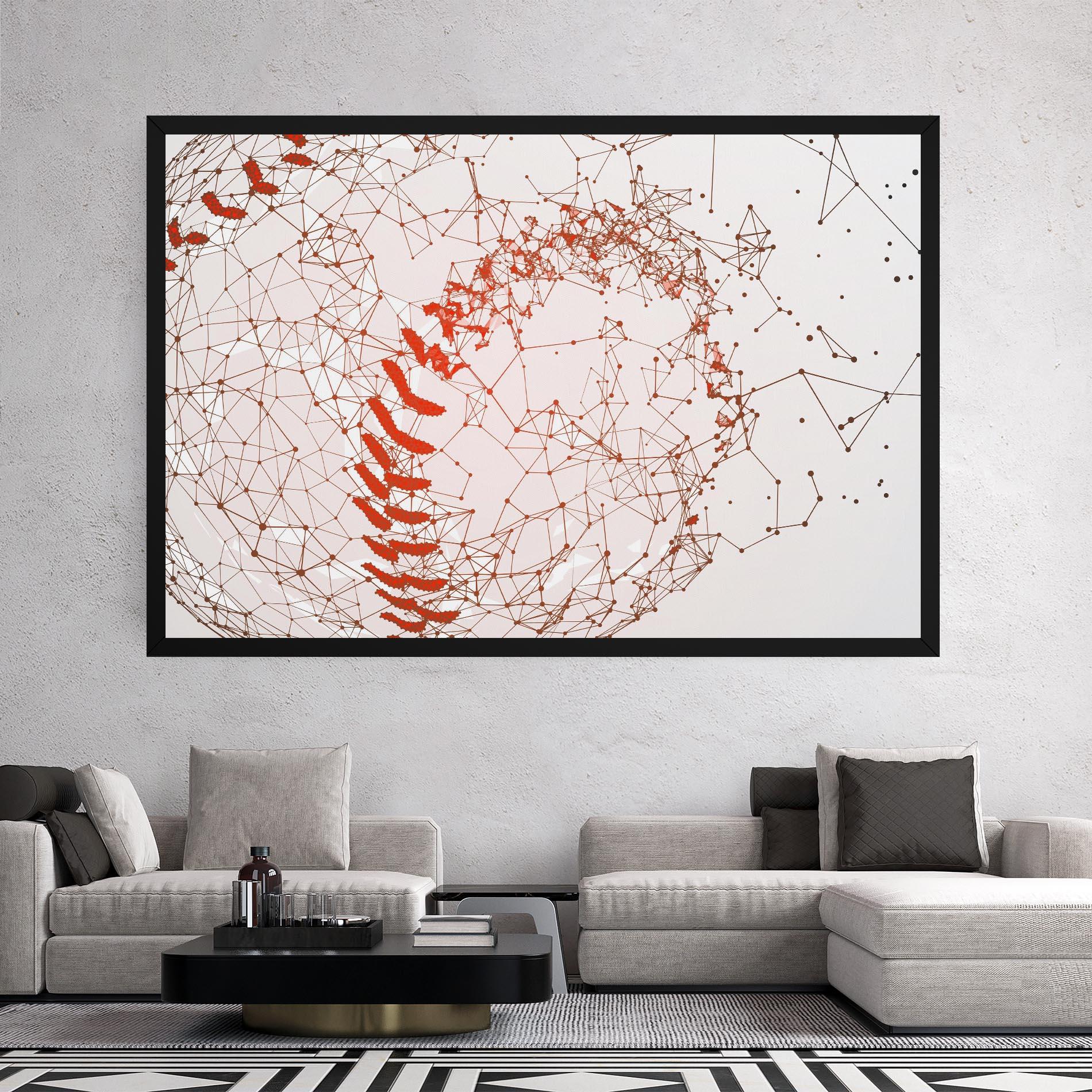 Tablou Canvas Baseball Line Art mockup 2