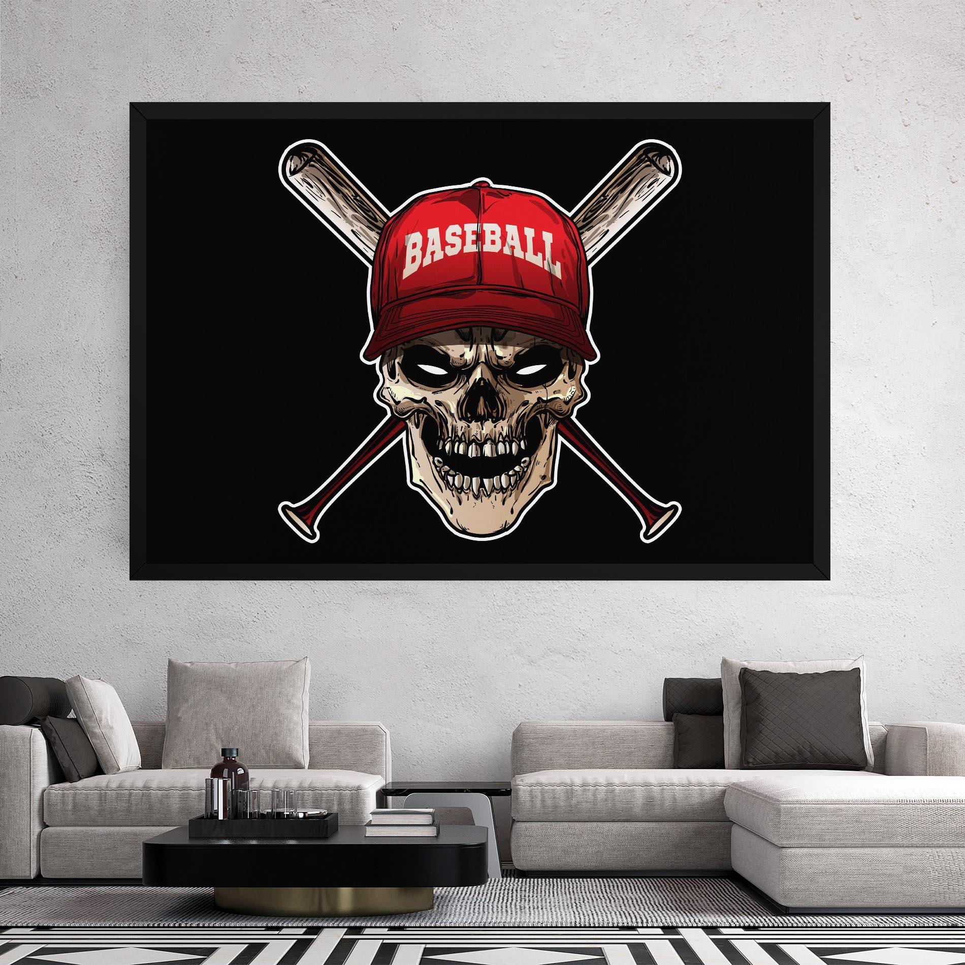 Tablou Canvas Baseball Skull mockup 2