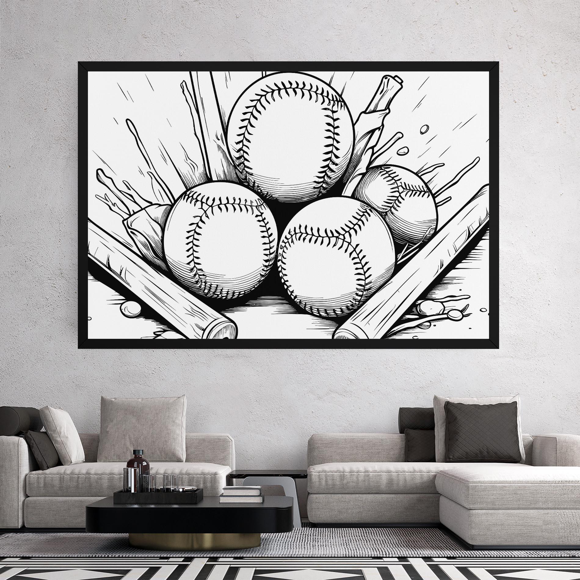 Tablou Canvas Big Baseball Ball mockup 2