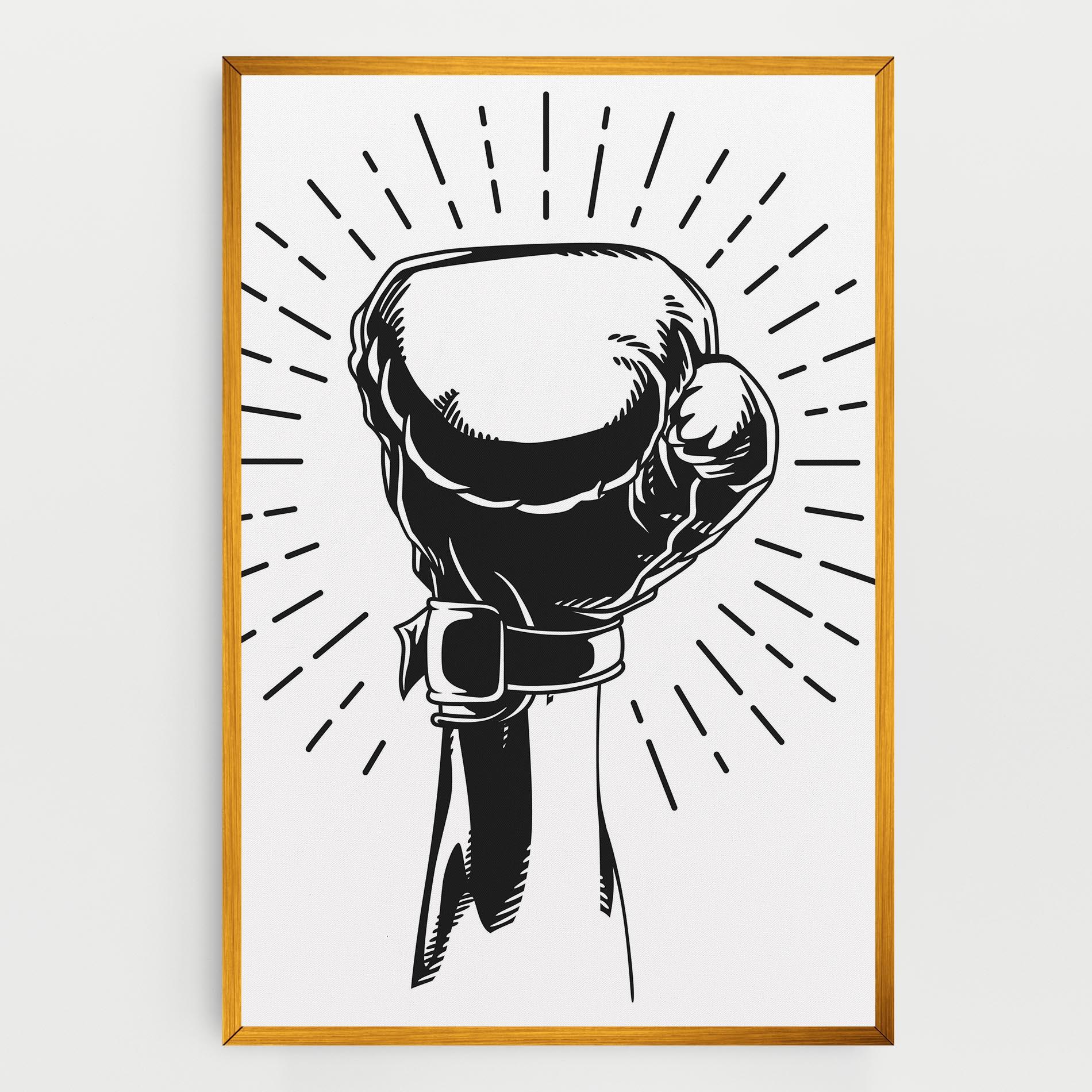 Tablou Canvas White Hand Boxing mockup 0