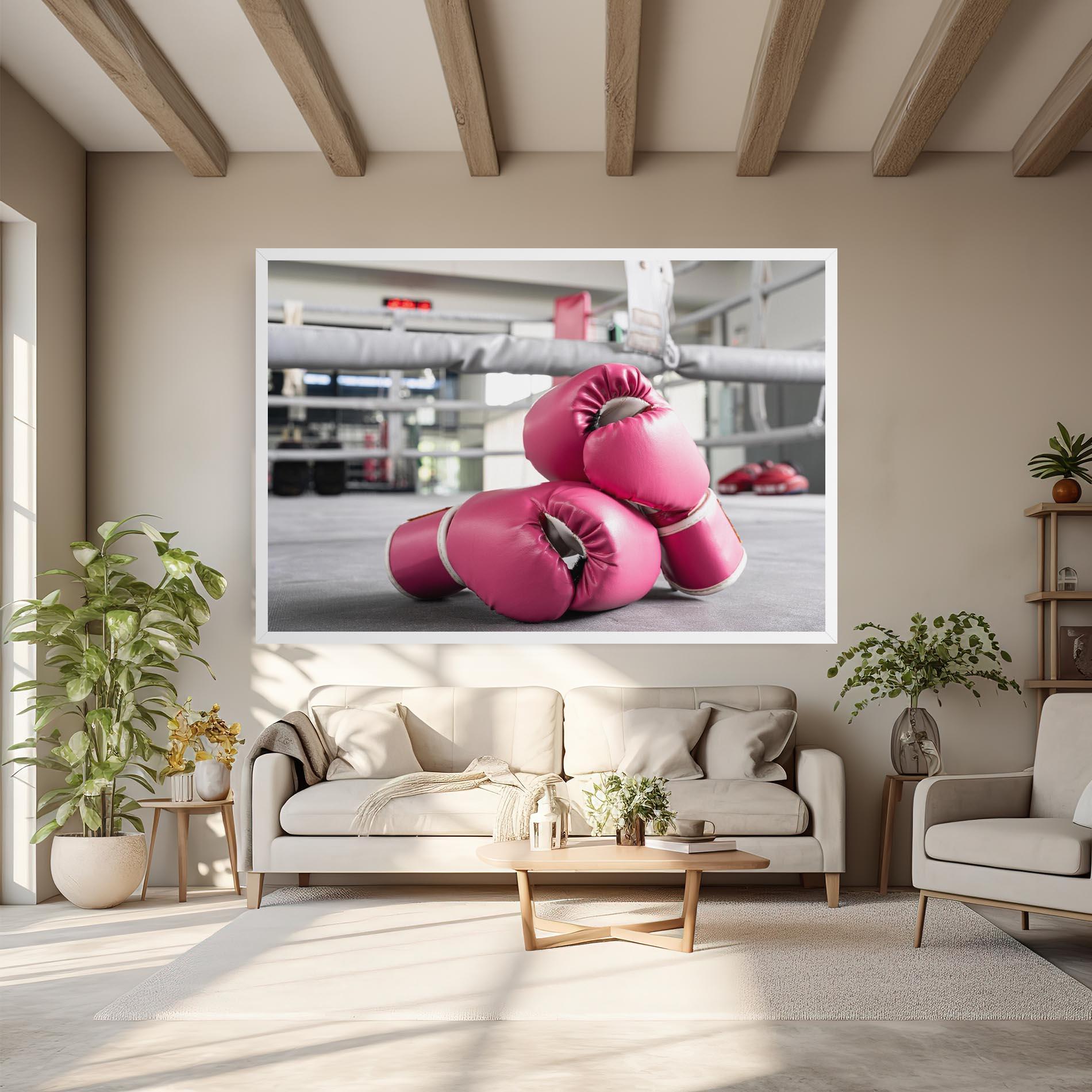 Tablou Canvas Pink Boxing Gloves mockup 6
