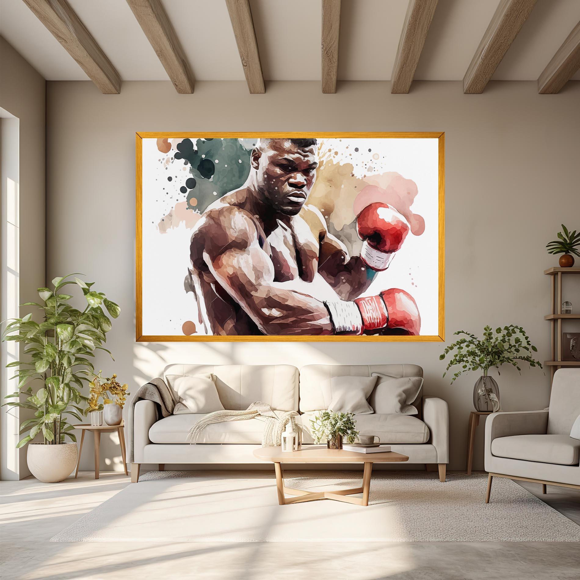 Tablou Canvas Boxing Cream Green mockup 6