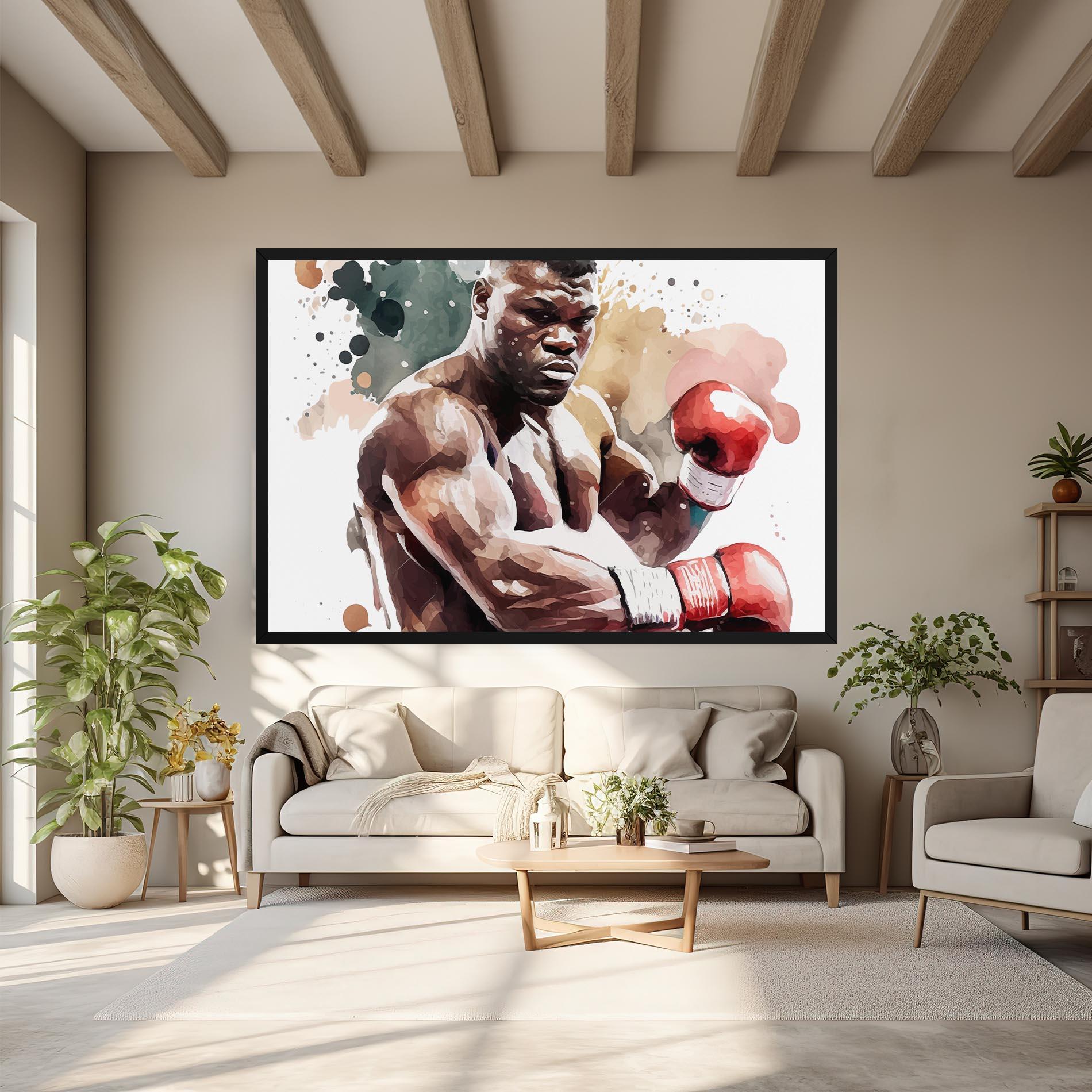 Tablou Canvas Boxing Cream Green mockup 6