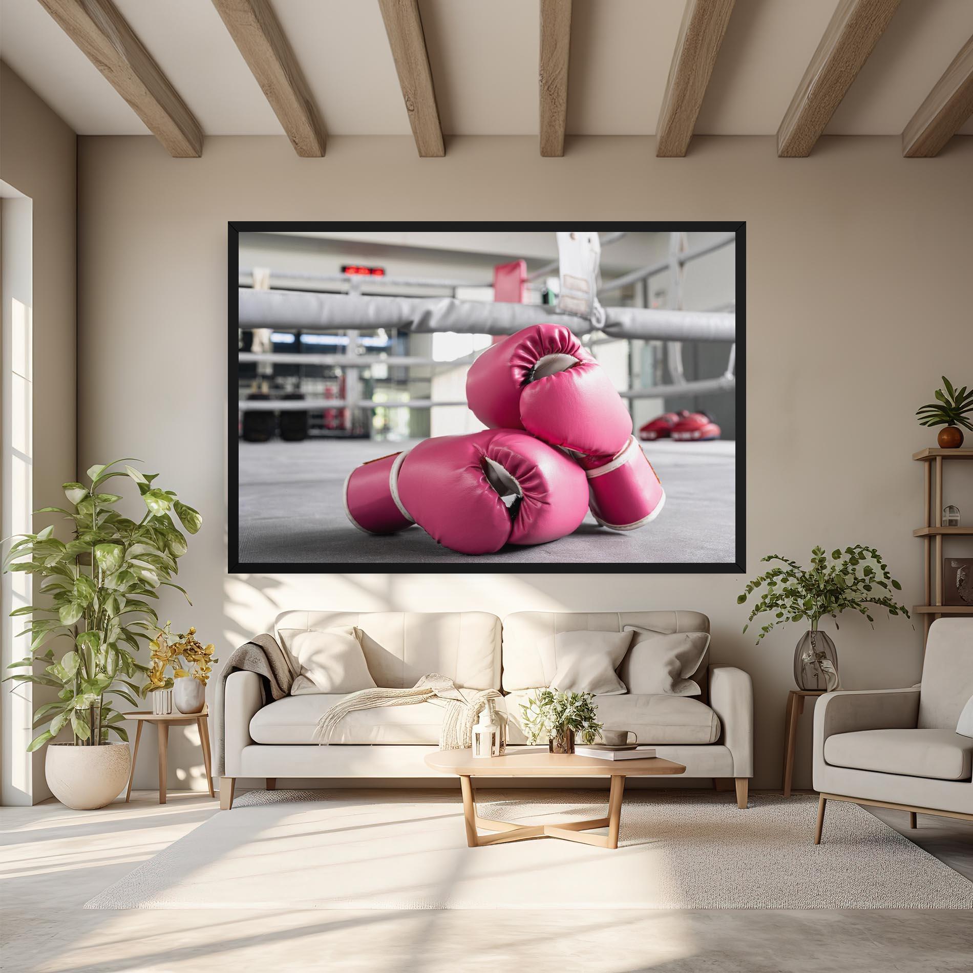 Tablou Canvas Pink Boxing Gloves mockup 6