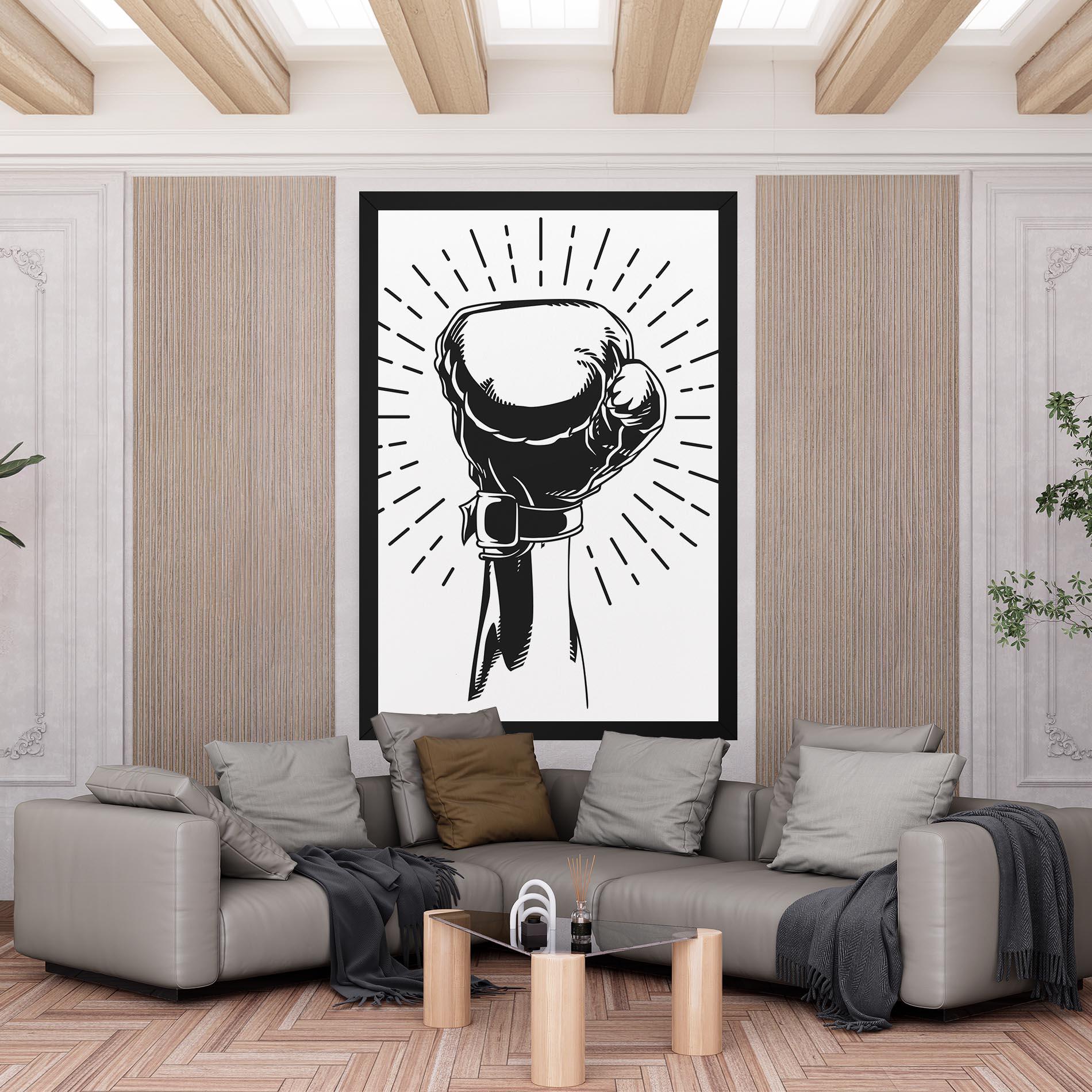 Tablou Canvas White Hand Boxing mockup 6