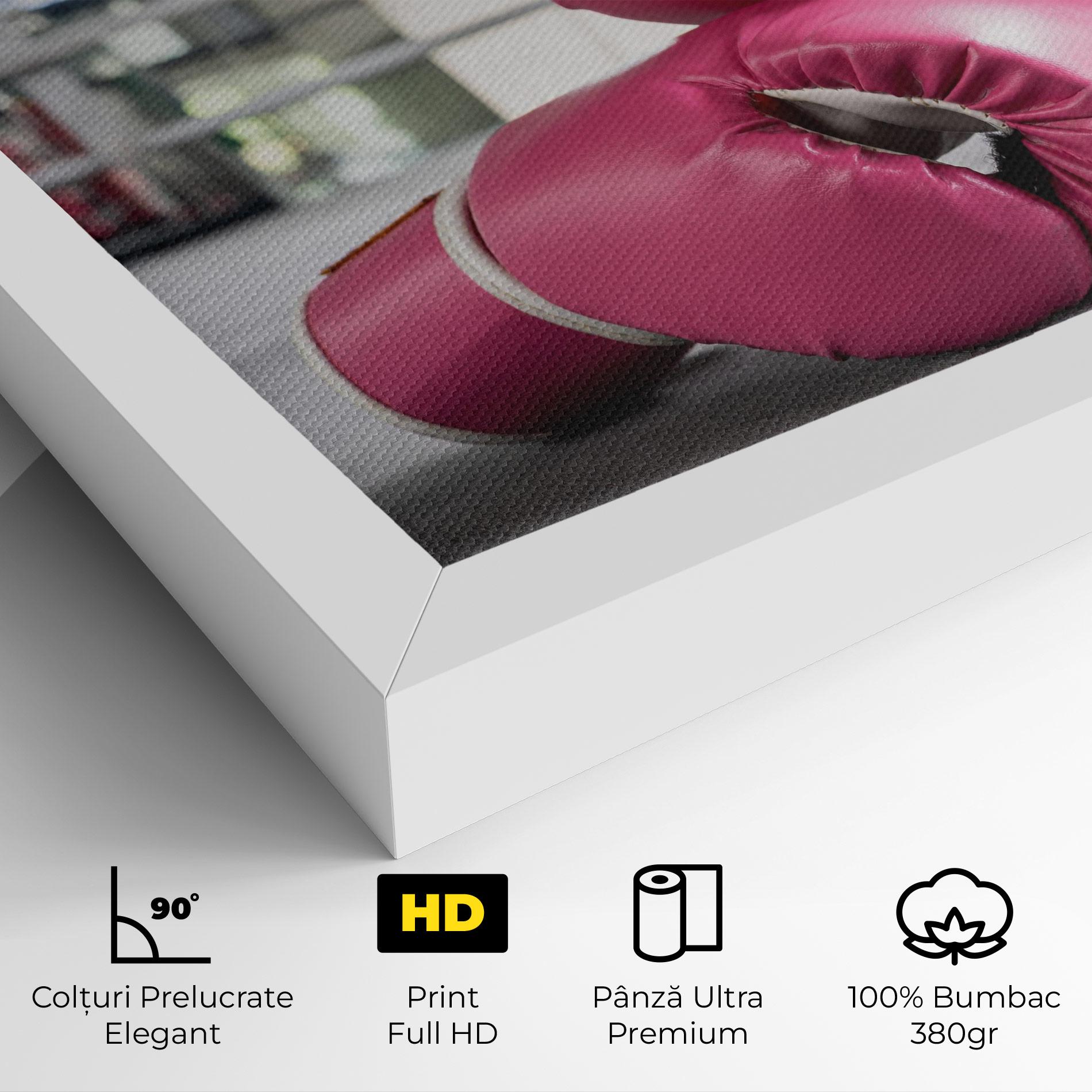 Tablou Canvas Pink Boxing Gloves mockup 4