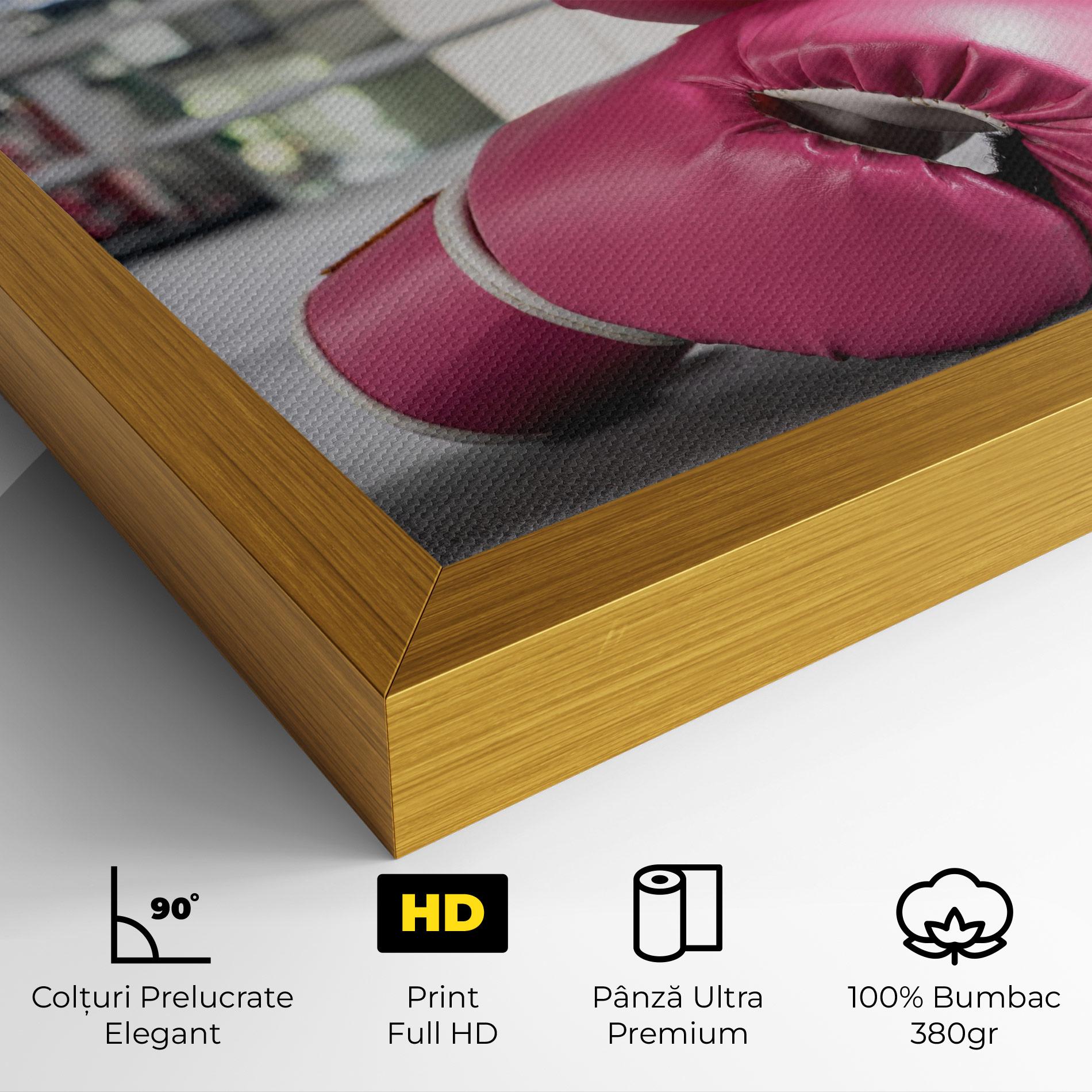 Tablou Canvas Pink Boxing Gloves mockup 4