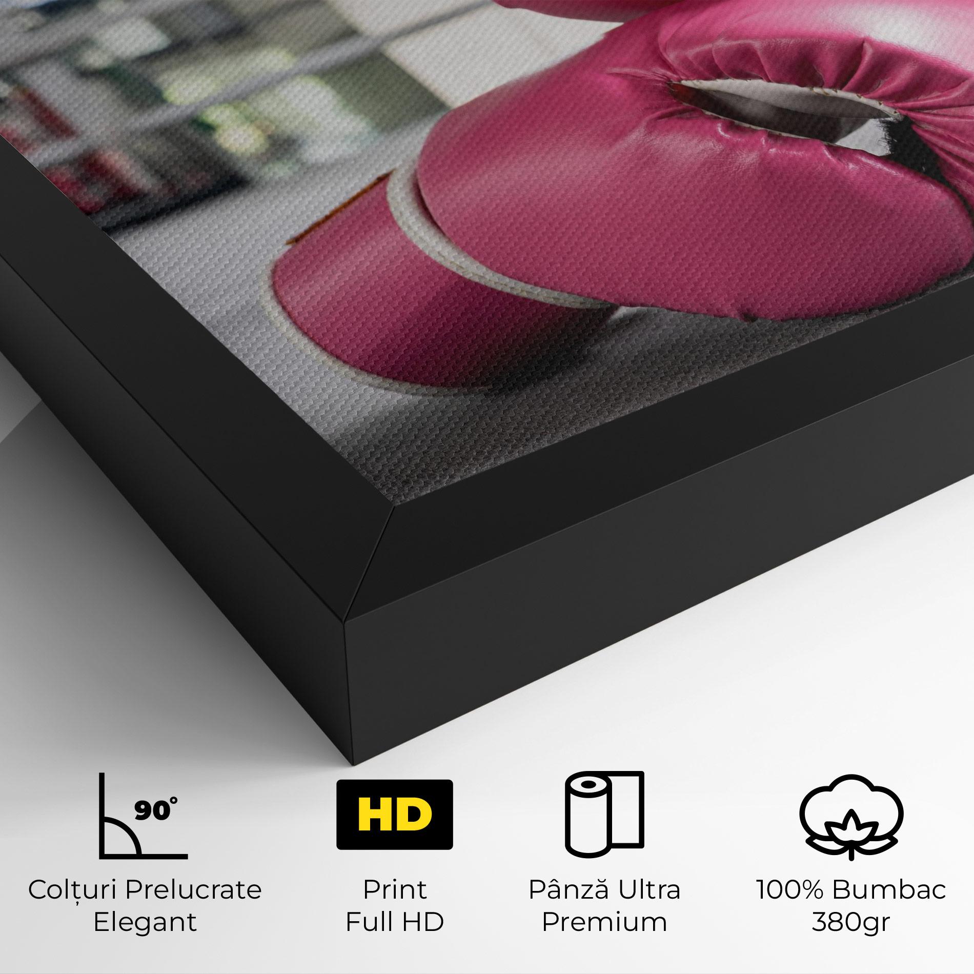 Tablou Canvas Pink Boxing Gloves mockup 4