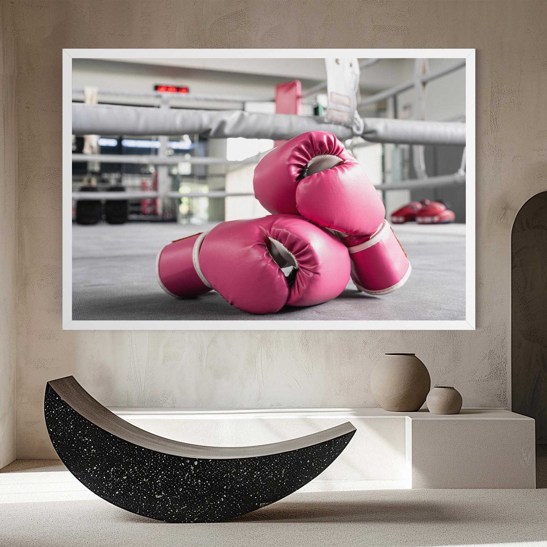 Tablou Canvas Pink Boxing Gloves mockup 8