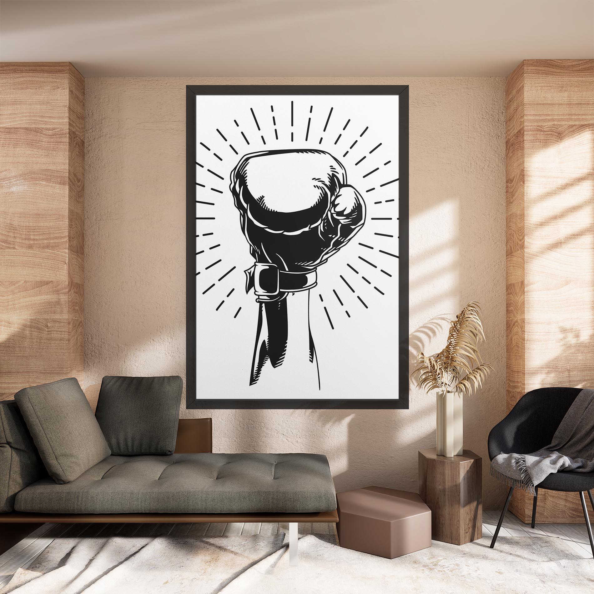 Tablou Canvas White Hand Boxing mockup 8