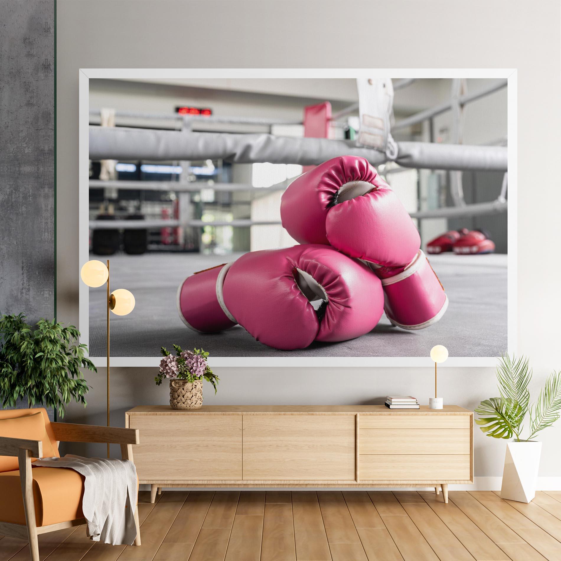 Tablou Canvas Pink Boxing Gloves mockup 9