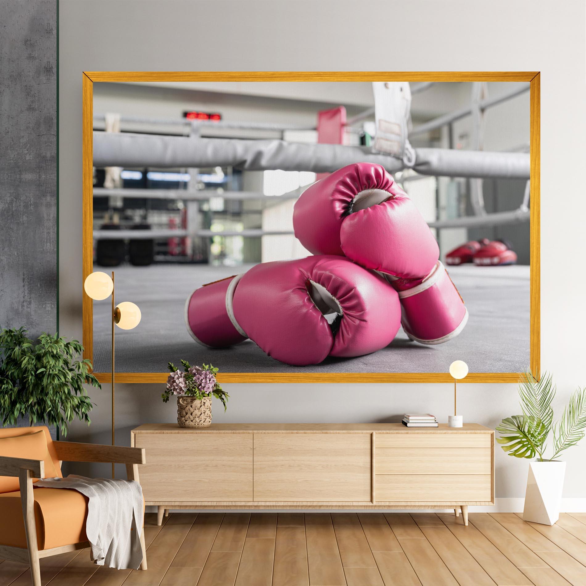 Tablou Canvas Pink Boxing Gloves mockup 9